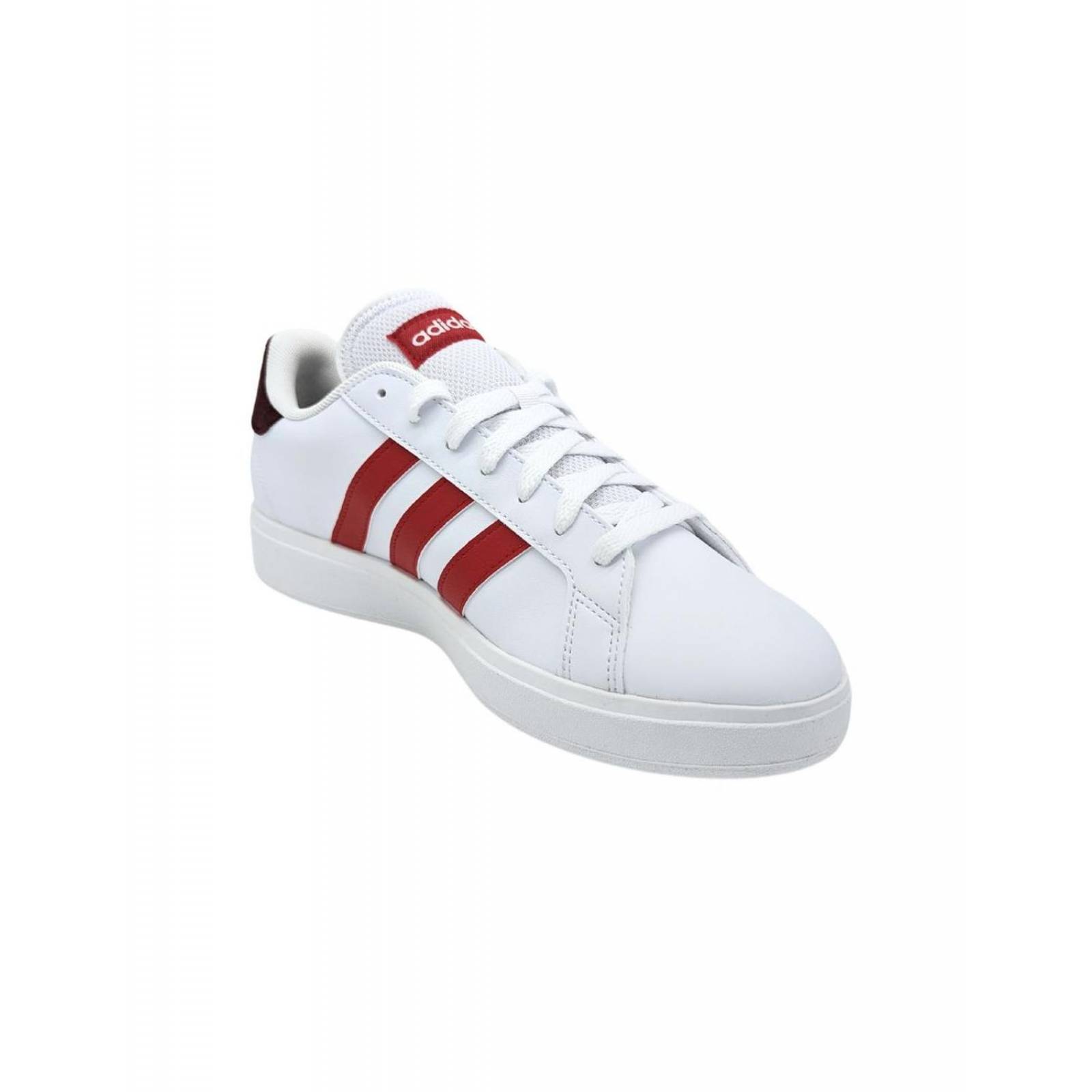 Tenis Adidas Grand Court Base 2.0 Blanco-Rojo ID4453 Para Hombre 
