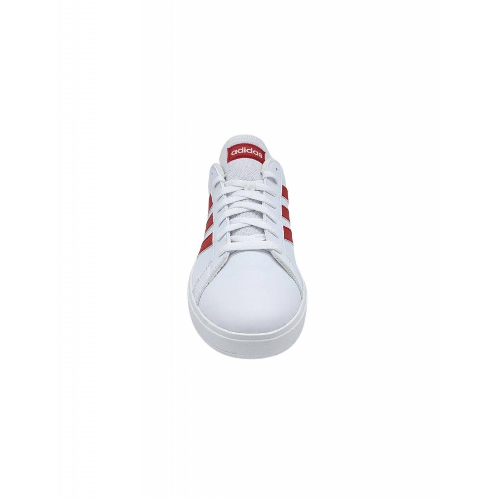 Tenis Adidas Grand Court Base 2.0 Blanco-Rojo ID4453 Para Hombre 