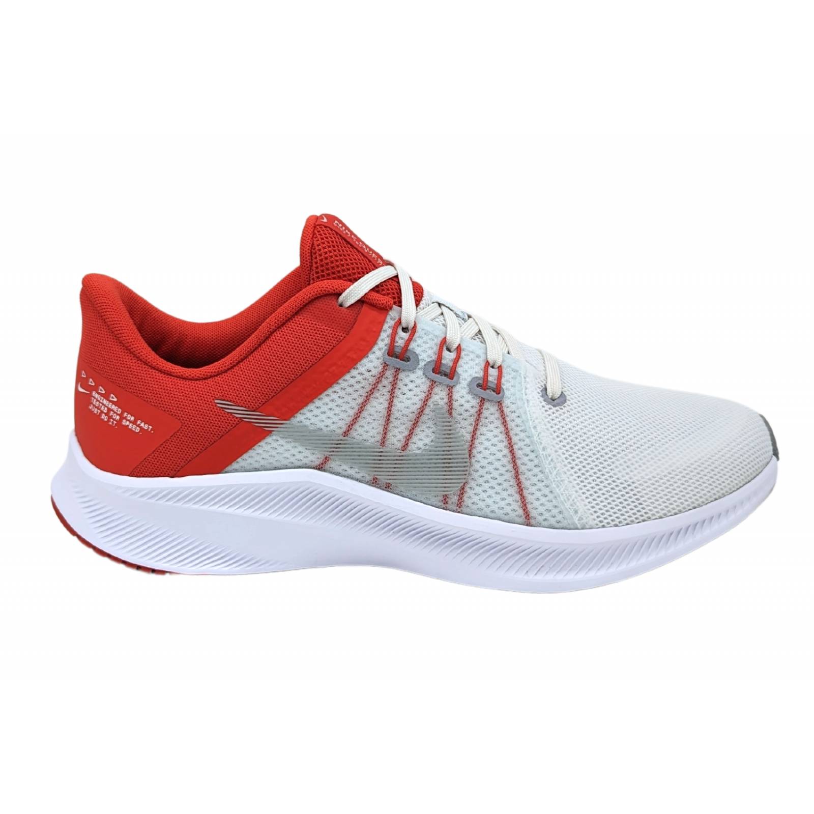 Tenis Nike Quest 4 Running Blanco-Rojo DA1105 100 Para Hombre 