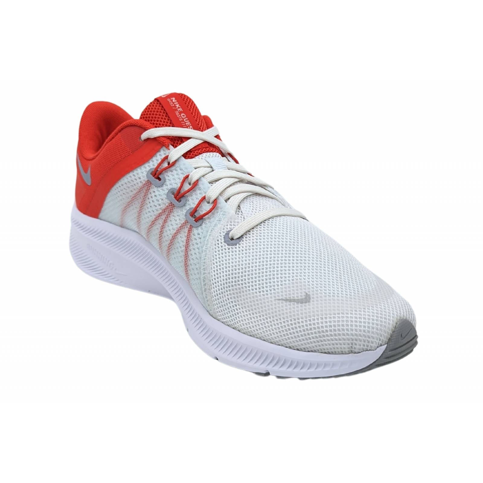 Tenis Nike Quest 4 Running Blanco-Rojo DA1105 100 Para Hombre 