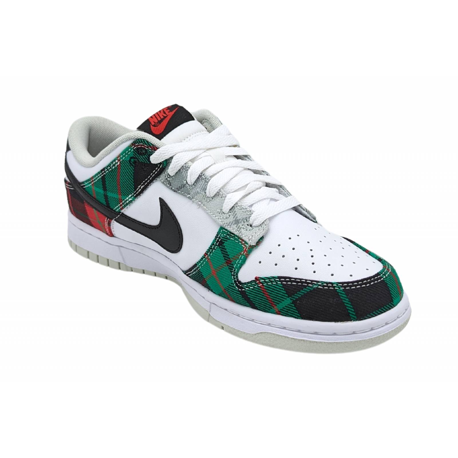 Tenis Nike Dunk Low Retro Blanco-Tela Cuadrada DV0827 100 Para Hombre 