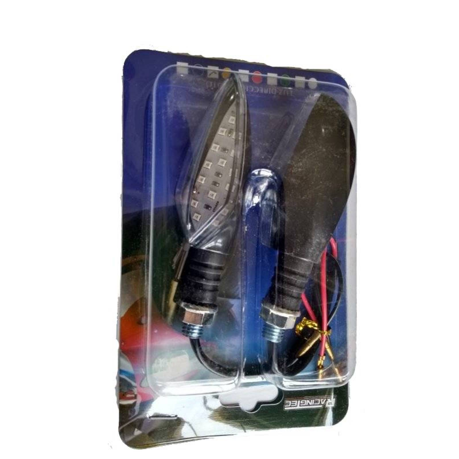 DIRECCIONAL PARA MOTO LUZ LED AMBAR HOJA