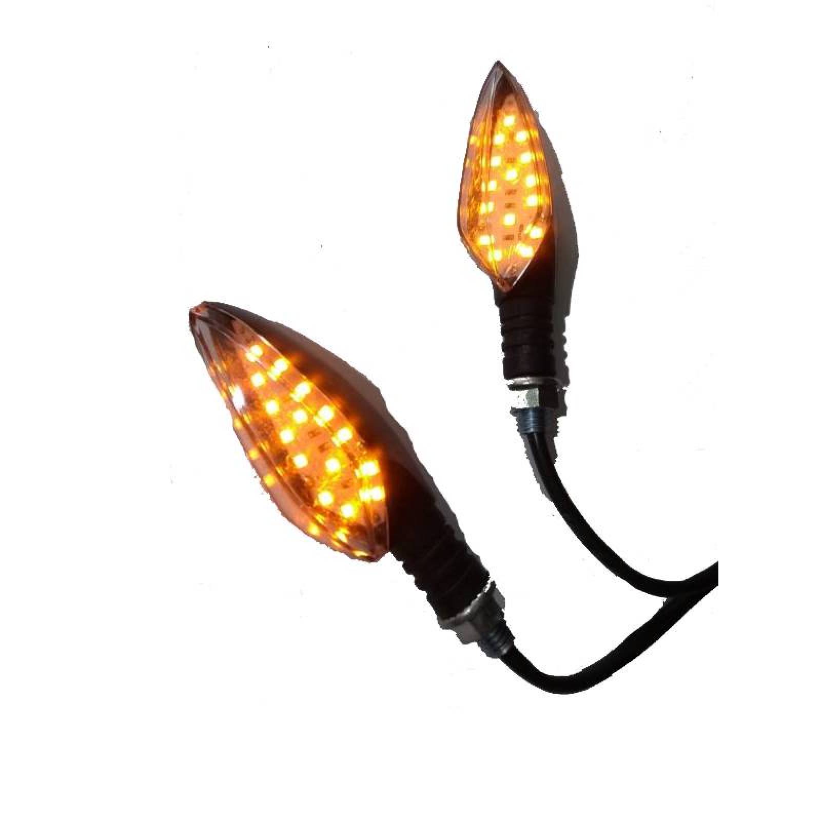 DIRECCIONAL PARA MOTO LUZ LED AMBAR HOJA