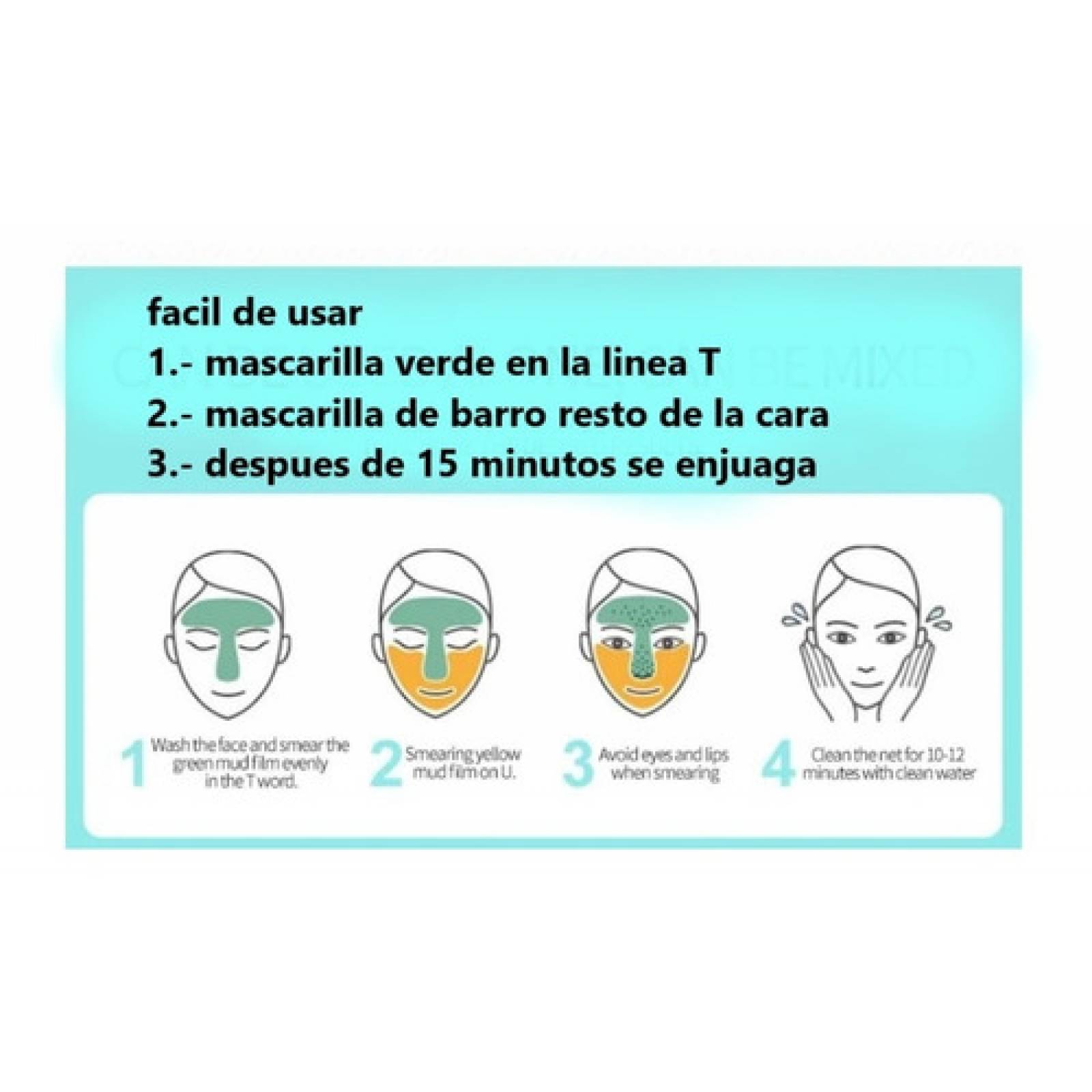 Bioaqua Doble Accion Hidrata Y Limpia Te Verde Mask De Barro