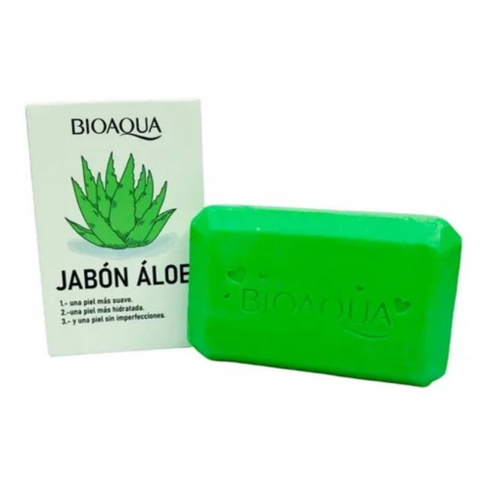 Jabon Aloe Vera Organico Bioaqua Anti Manchas Aclarante Acne