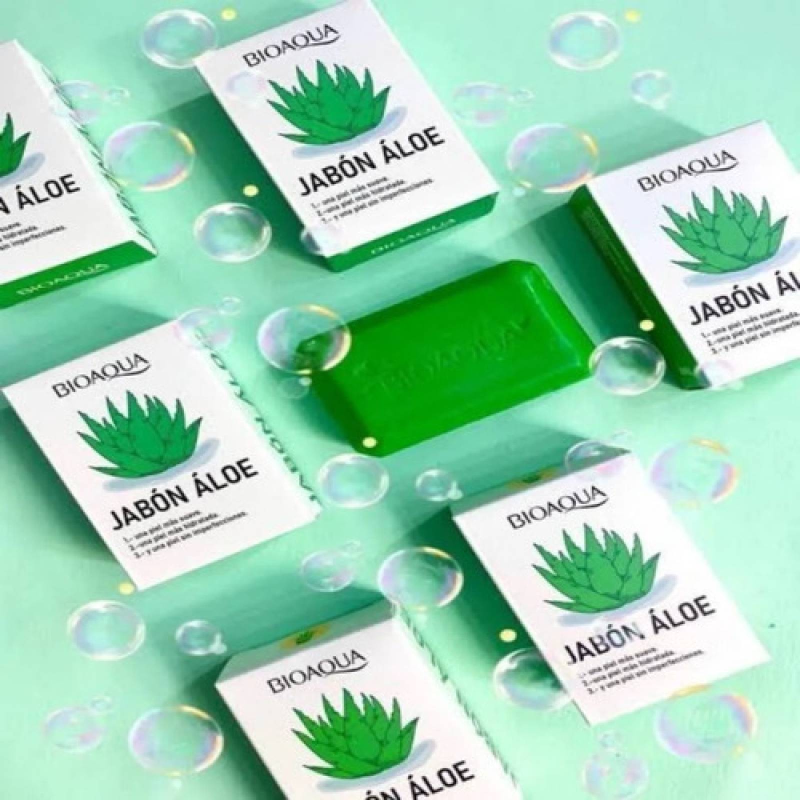 Jabon Aloe Vera Organico Bioaqua Anti Manchas Aclarante Acne