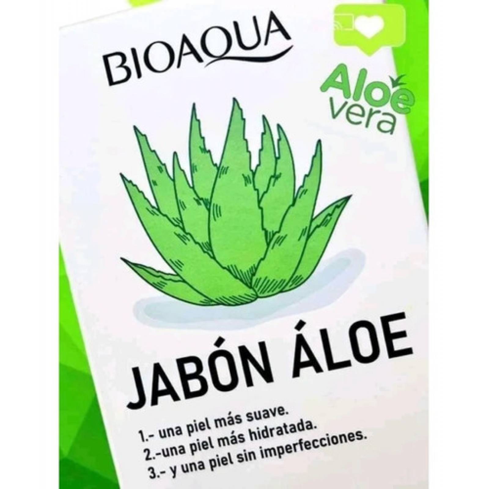 Jabon Aloe Vera Organico Bioaqua Anti Manchas Aclarante Acne