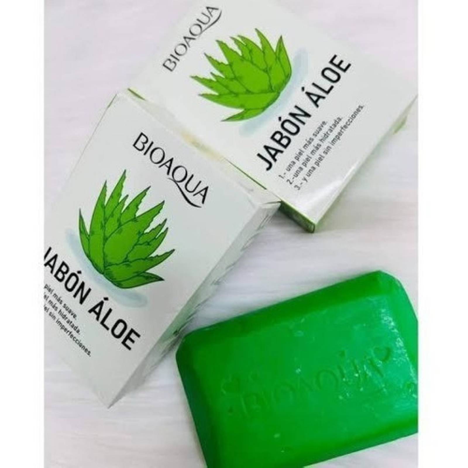 Jabon Aloe Vera Organico Bioaqua Anti Manchas Aclarante Acne