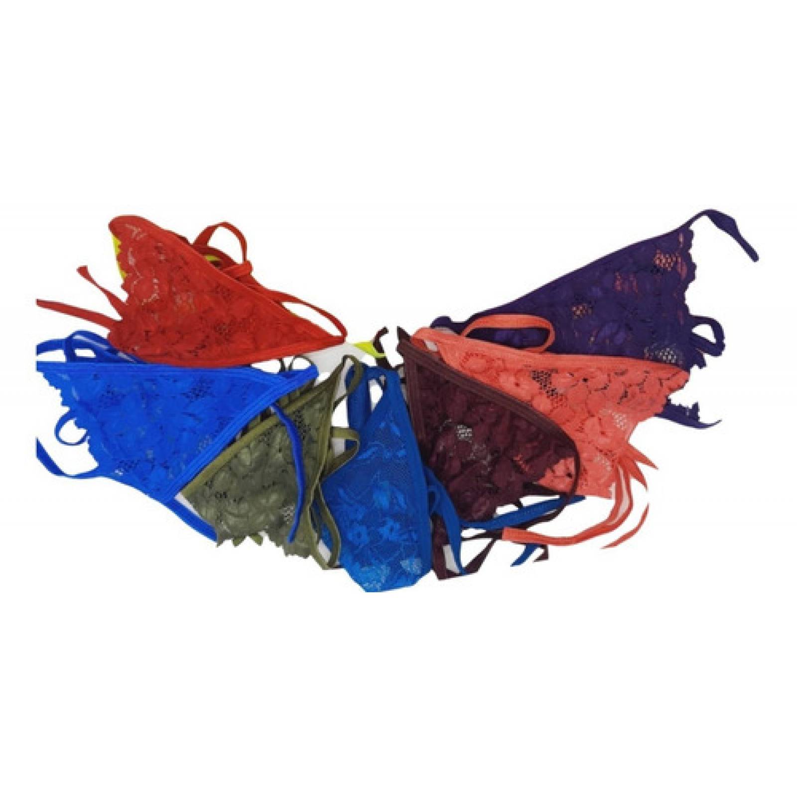 Lote De 4 Tangas Hilo Dental 4 Colores Envio Gratis mayoreo