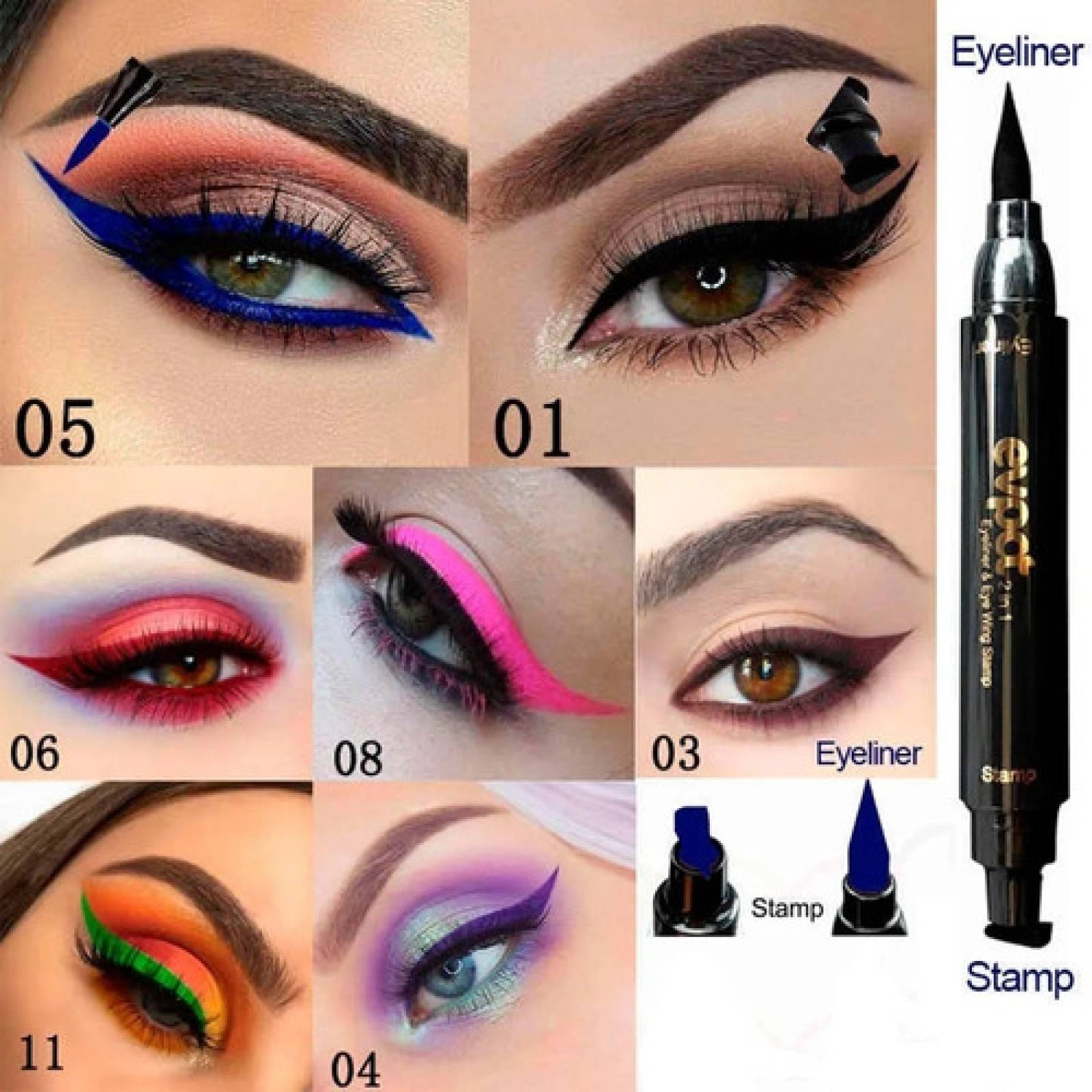 Delineador Doble Ojos Sello Indeleble Waterproof Eyeliner