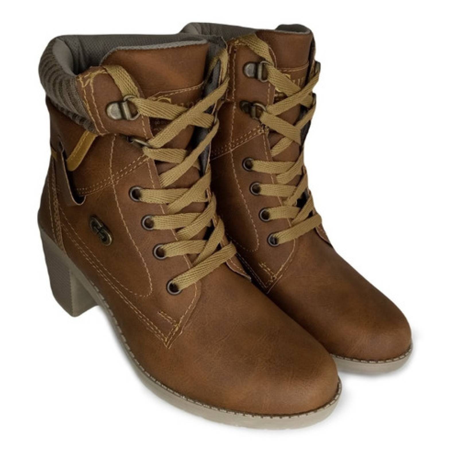 Botas Botin Dama Tacon Ancho Cuadrado Moda Mujer Comodo 1310
