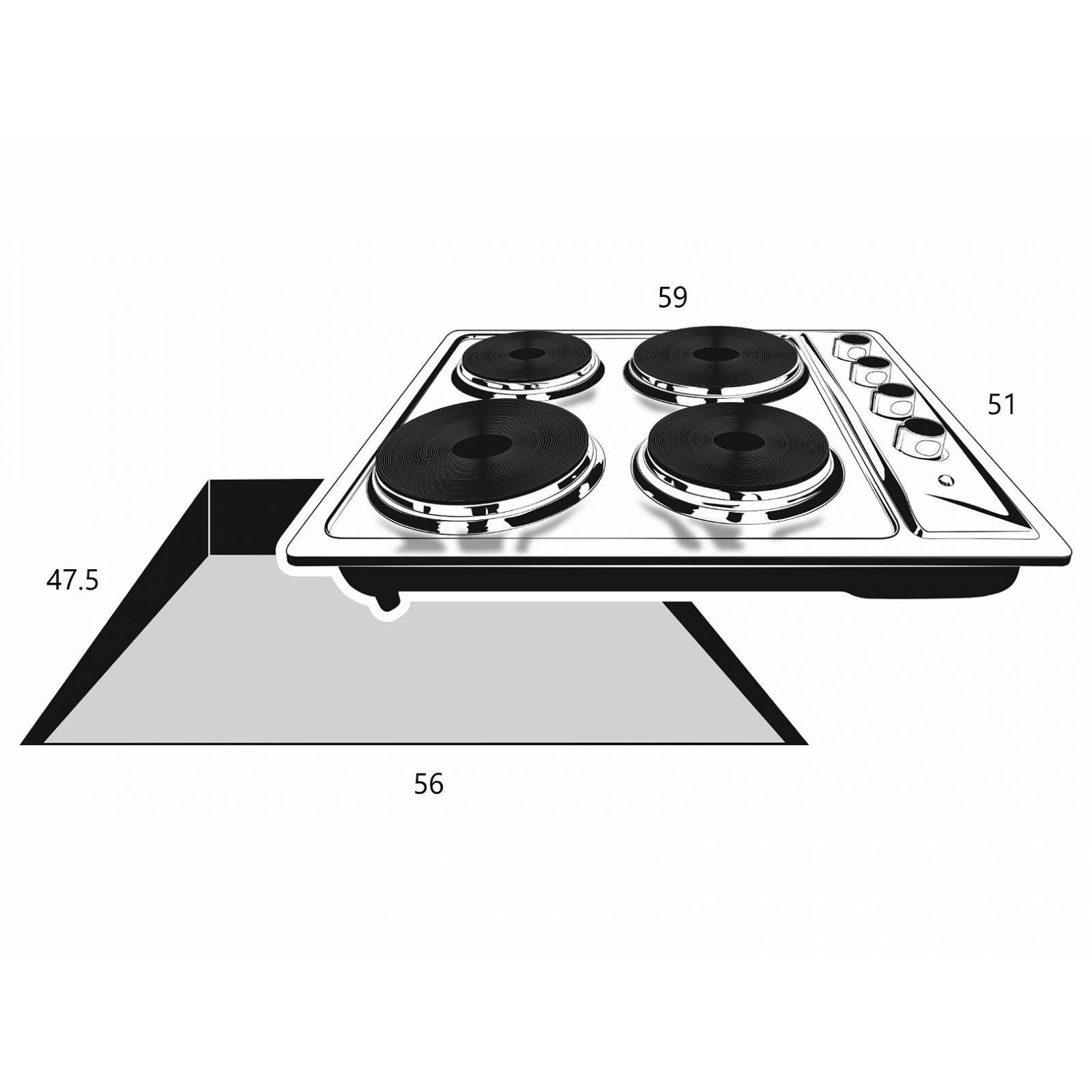 Combo DISA Home Parrilla Eléctrica 4 Quemadores Acero Inox y Campana Cristal 60 cm Acero Inox
