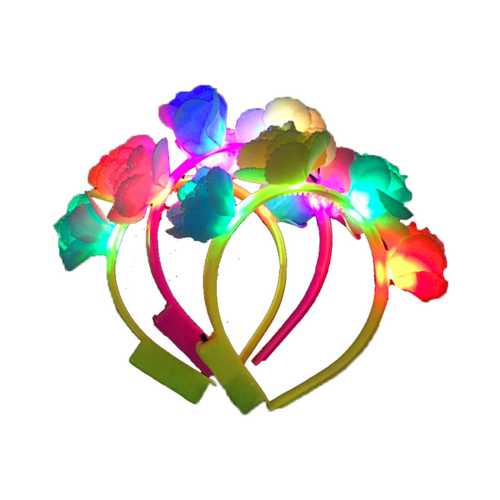 Diadema Flores Foami Luminosa Led Multicolor
