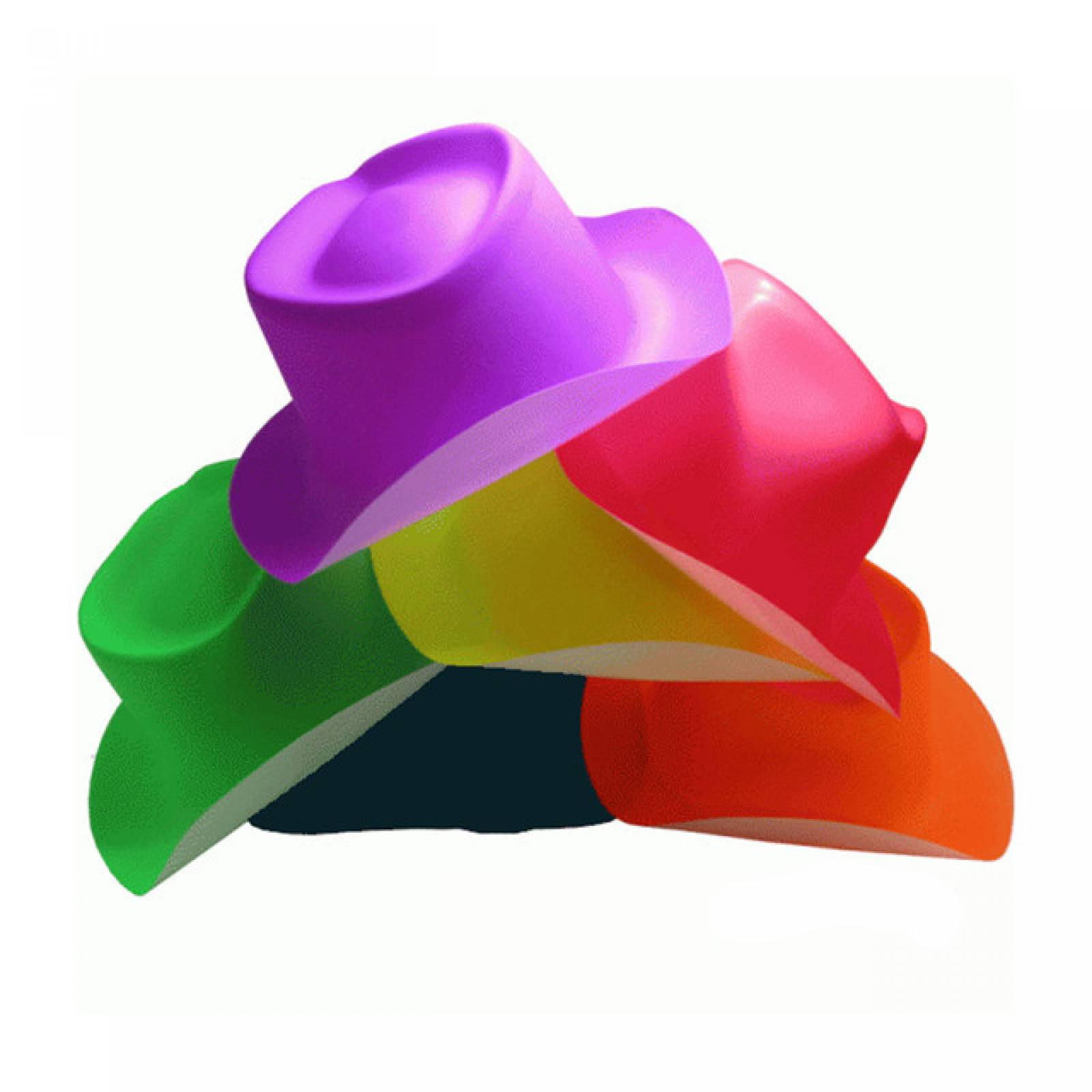 Sombrero Vaquero de plástico Neon Paq.  12 pzas Glow Fiesta
.