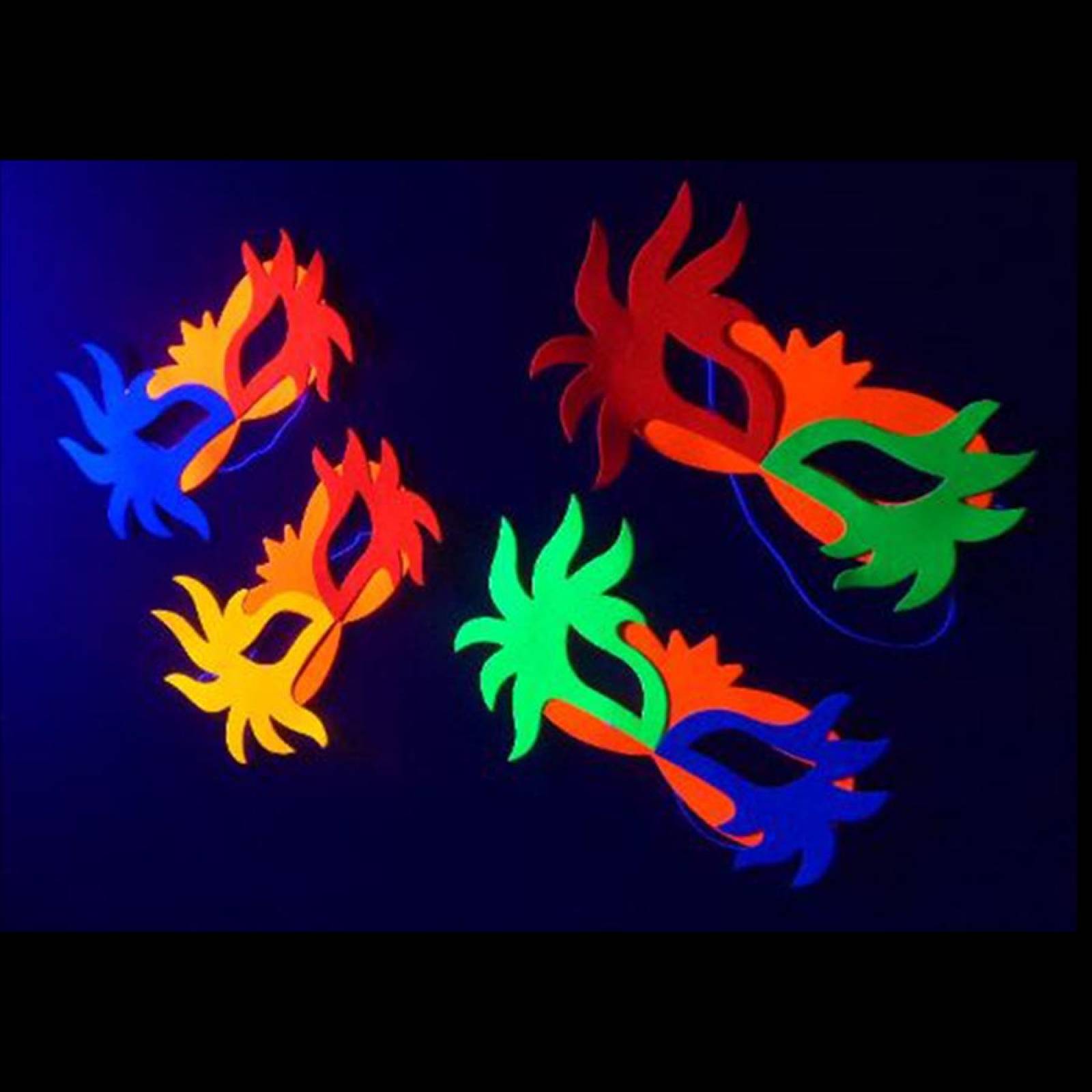 Antifaz Neón Carton Fiestas Eventos Paquete 12 Pzas