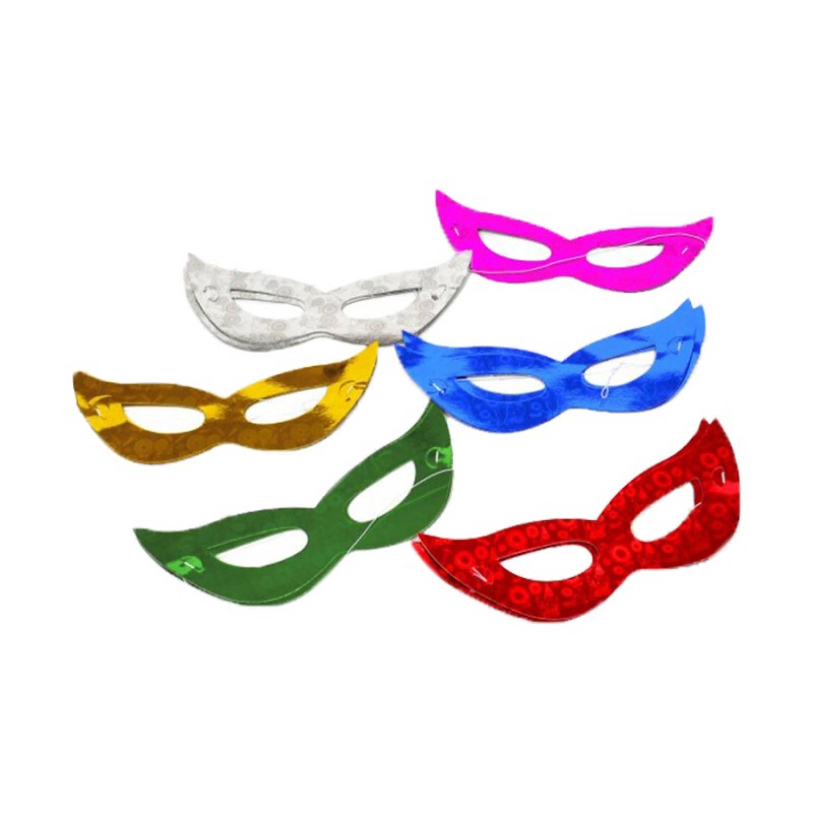 Antifaz Cartón Metálico Fiestas Carnaval Batucada 30 Piezas