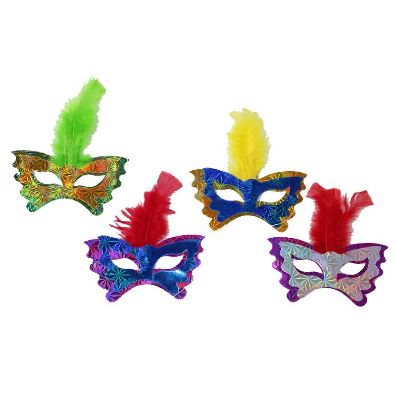 Antifaz Pluma Carnaval Batucada Disfraz Fiesta Surtido 10 Piezas