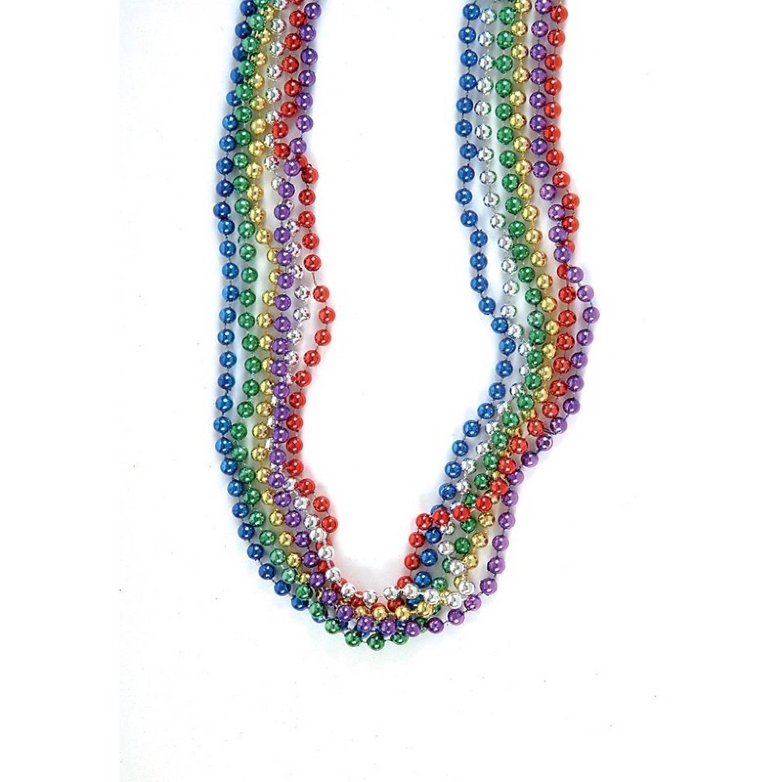 Collar Perla Fantasia Fiestas Carnaval Batucada Colores Surtida 10 Piezas