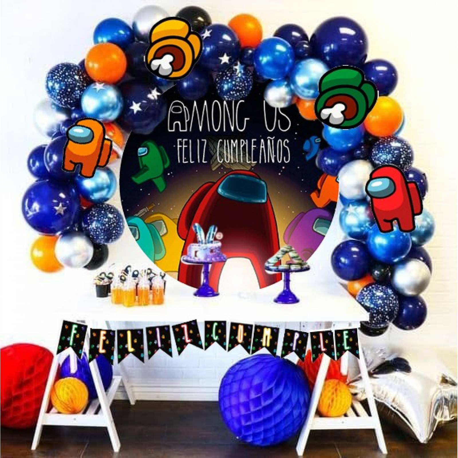 Kit Decoracion Set Globos Cumpleaños Fiesta Tematica Among Us