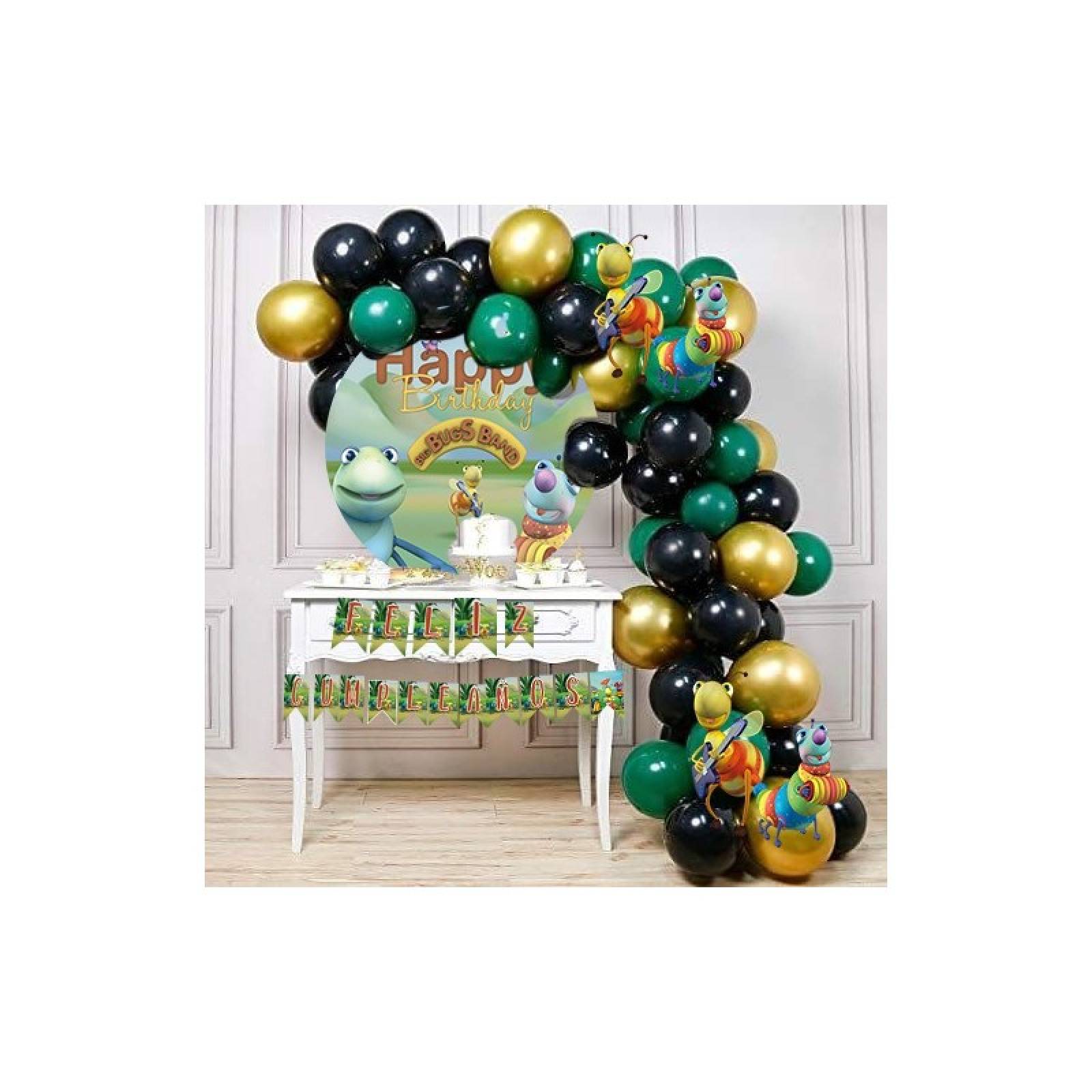 Kit Decoracion Set Globos Cumpleaños Fiesta Tematica Big Bugs Band