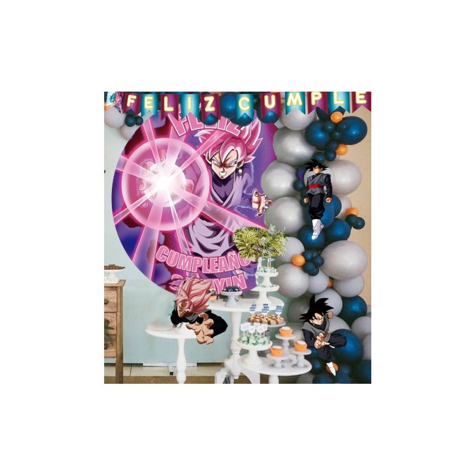 Kit Decoracion Set Globos Cumpleaños Fiesta Tematica Black Goku