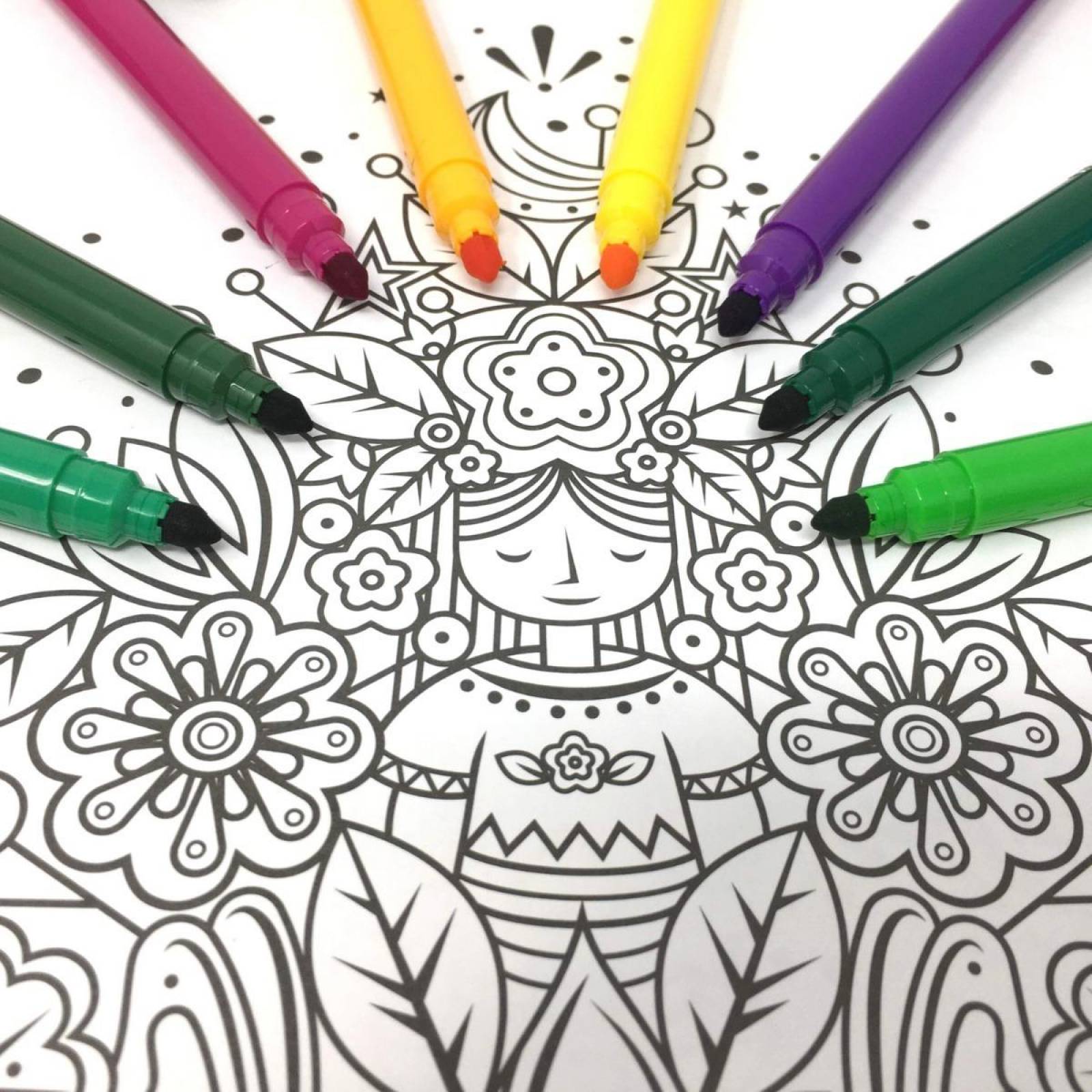 #Coloreanding México Con 24 Plumones Punta Cónica Kores 