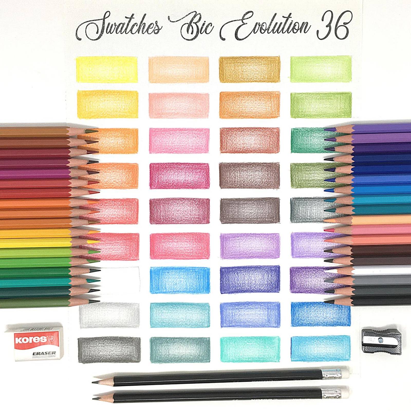 Colores Bic Evolution 36 Con Sacapuntas, Goma Y Dos Lápices 
