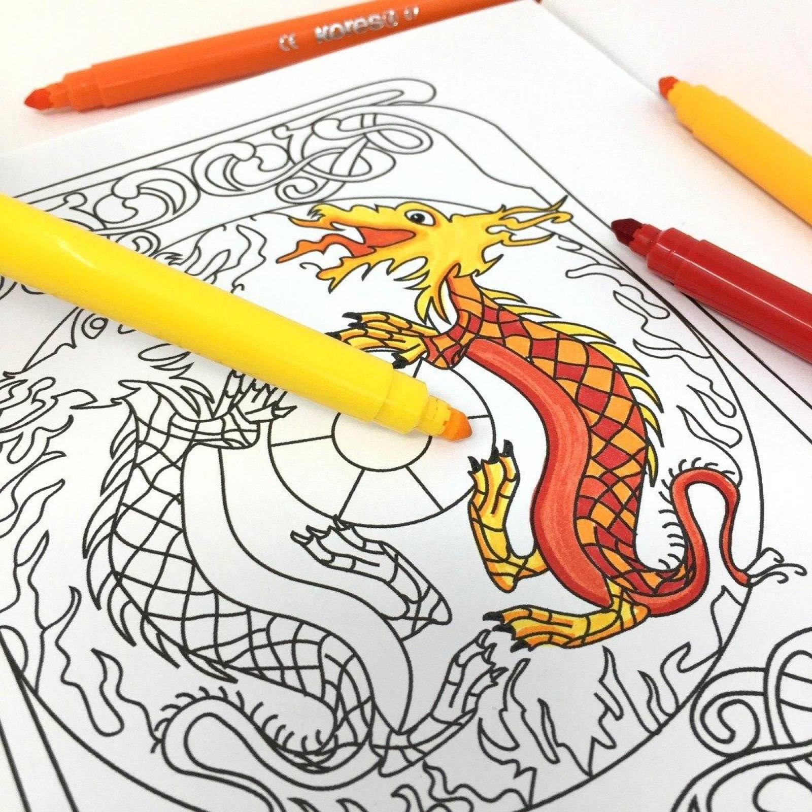 Block de Mandalas coloreables Arte Japonés Y Art Nouveau incluyen 24 Plumones 