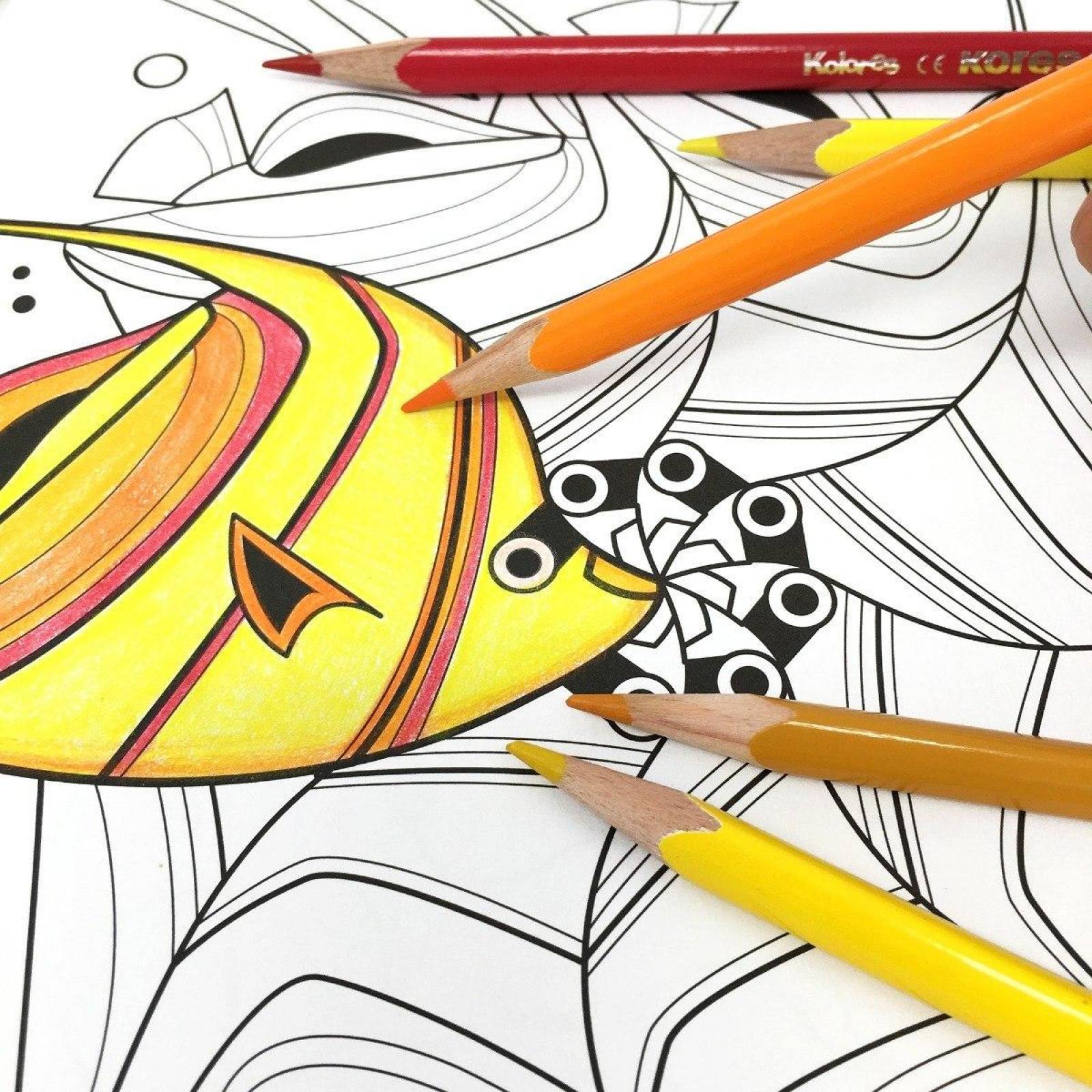 Blocks Para Colorear Acqua y Natura Incluyen 36 Lápices de Madera 