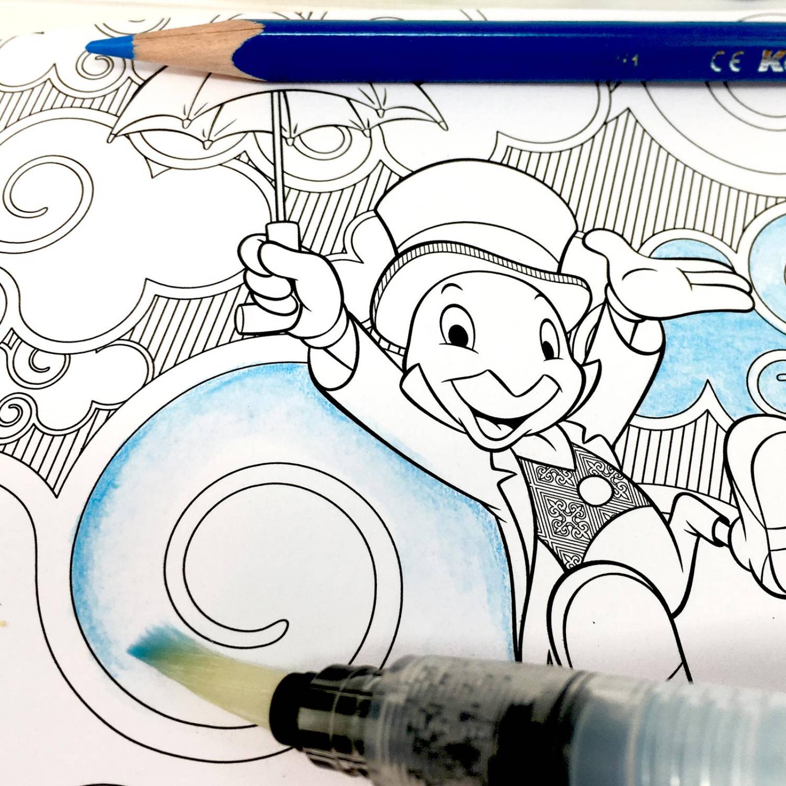 Libro Para Colorear Arte Antiestrés Amigos de Película, Lápices de color Acuarelables Y Acuarelas de 