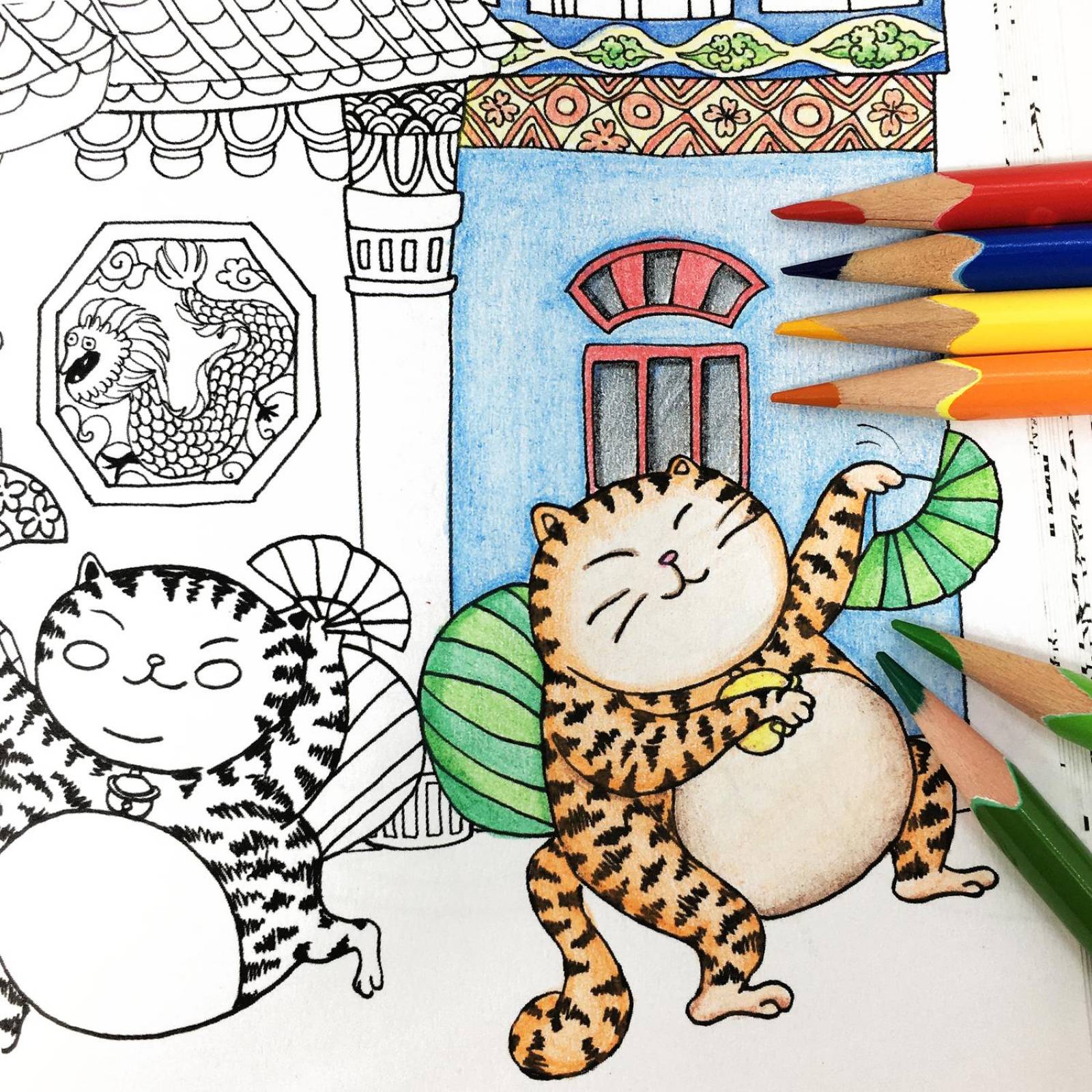 Libro Para Colorear Un Millón de Gatos con Colores de Madera 24x2 