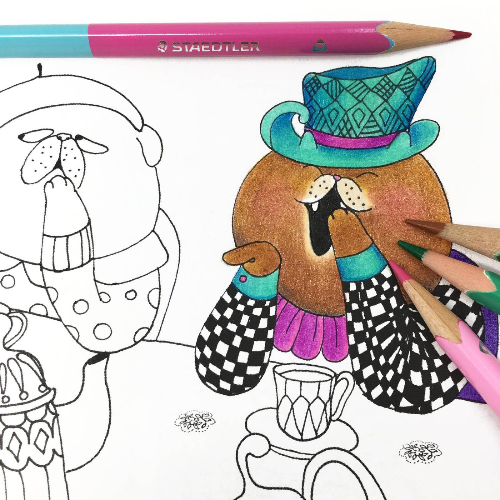 Libro Para Colorear Un Millón de Gatos con Colores de Madera 24x2 