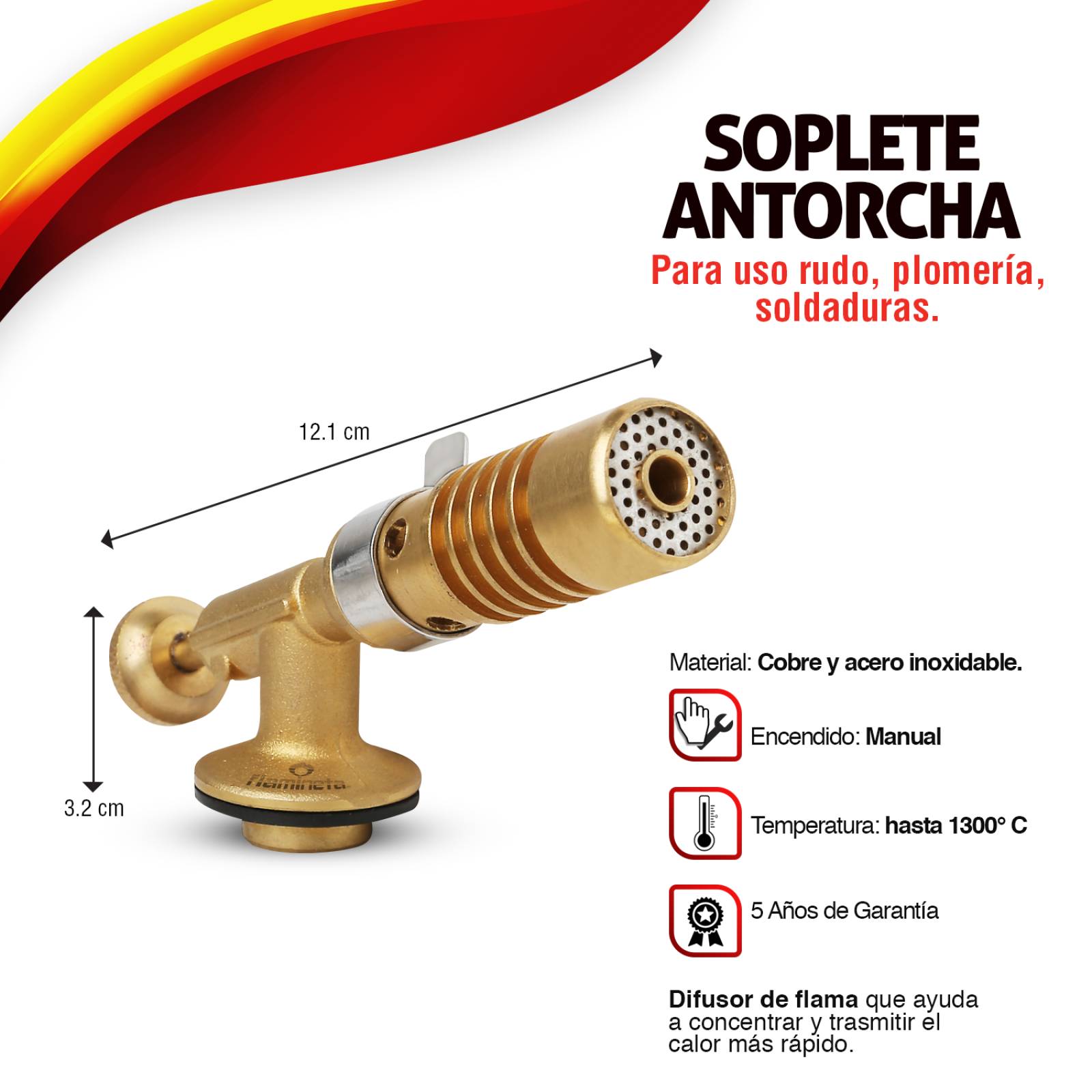 Soplete tipo antorcha dos tipo de flama para soldar ideal para casa y taller 