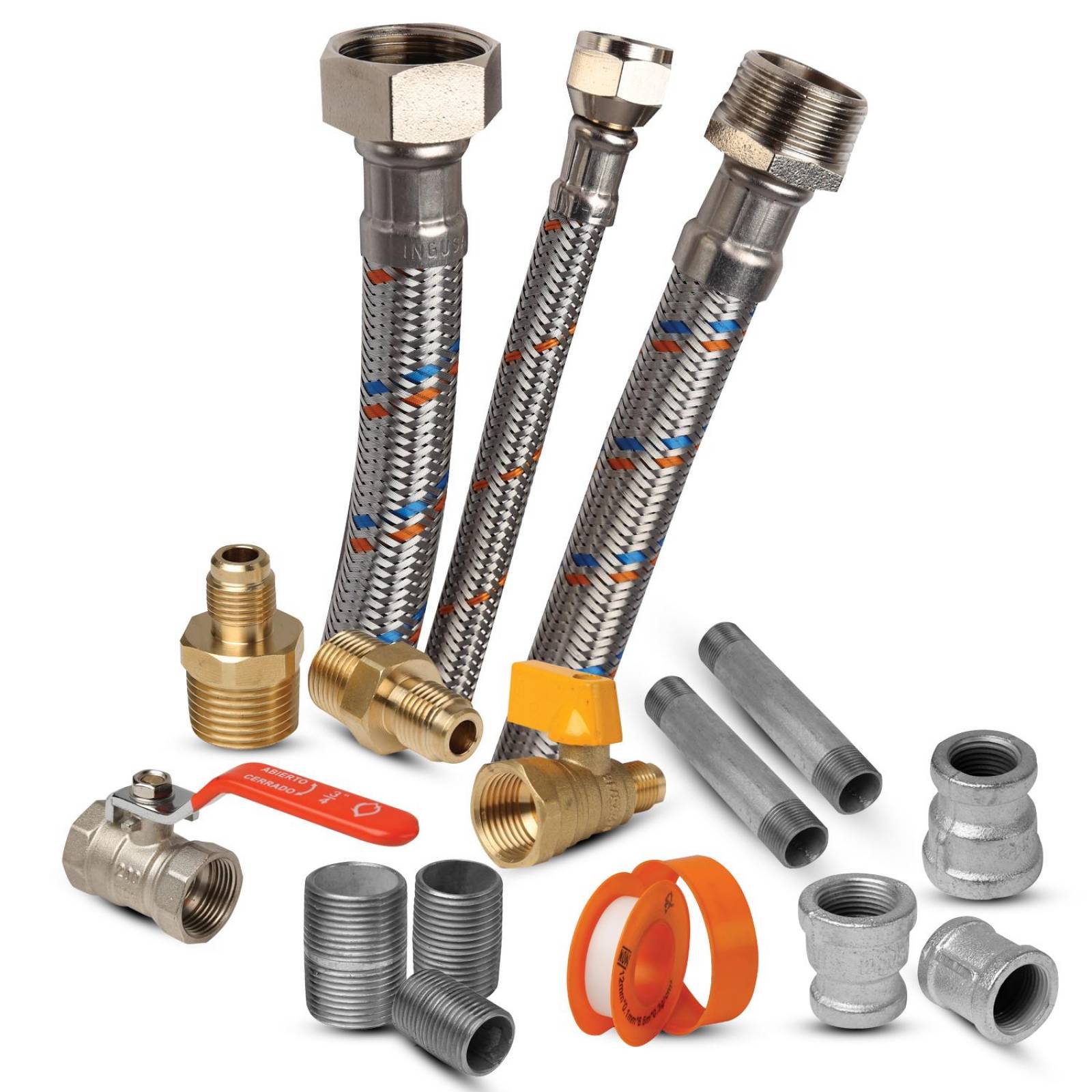 Kit de instalación calentador deposito paso 3/4 agua 5/16 gas 