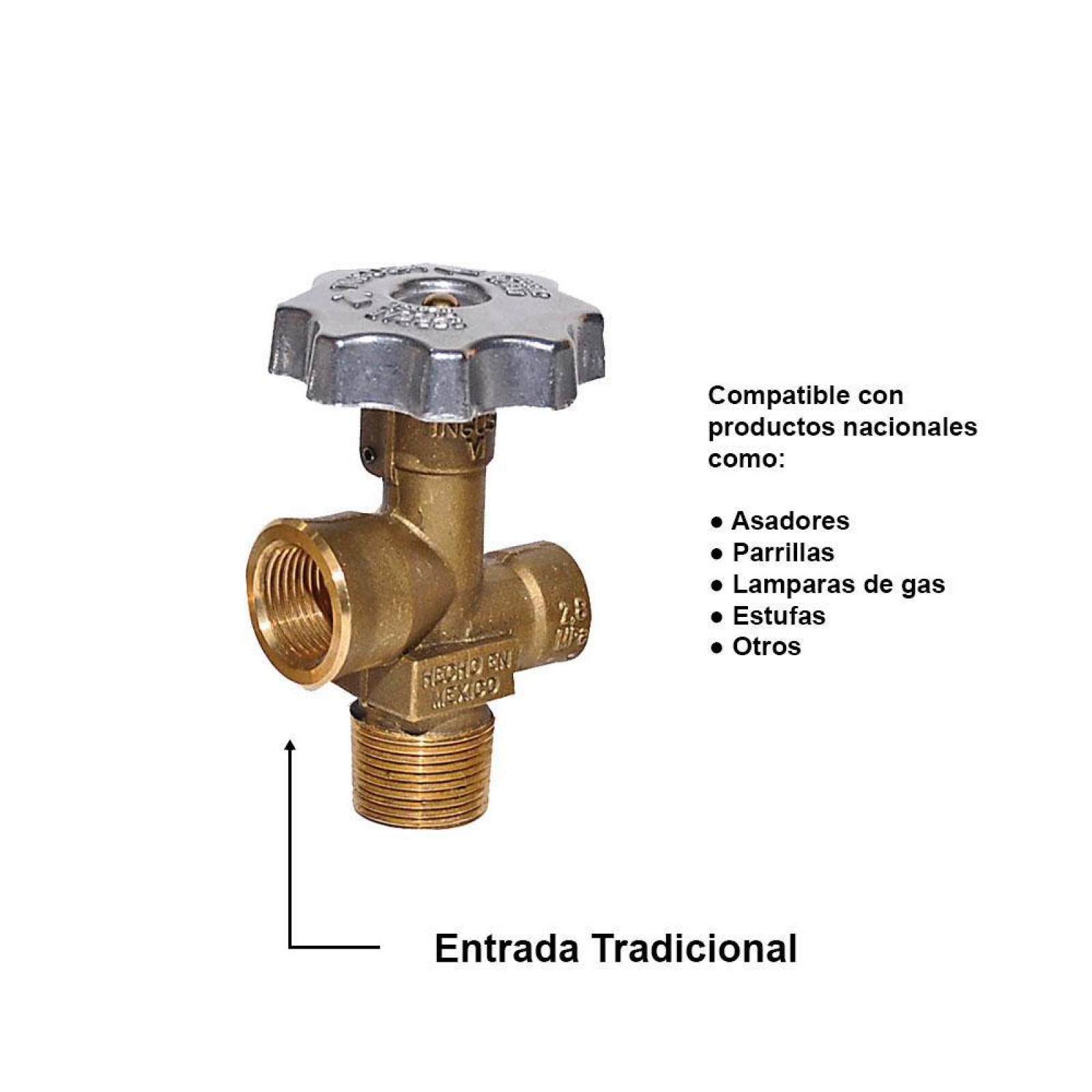 Cilindro para gas lp de 20lbs portatil válvula tradicional