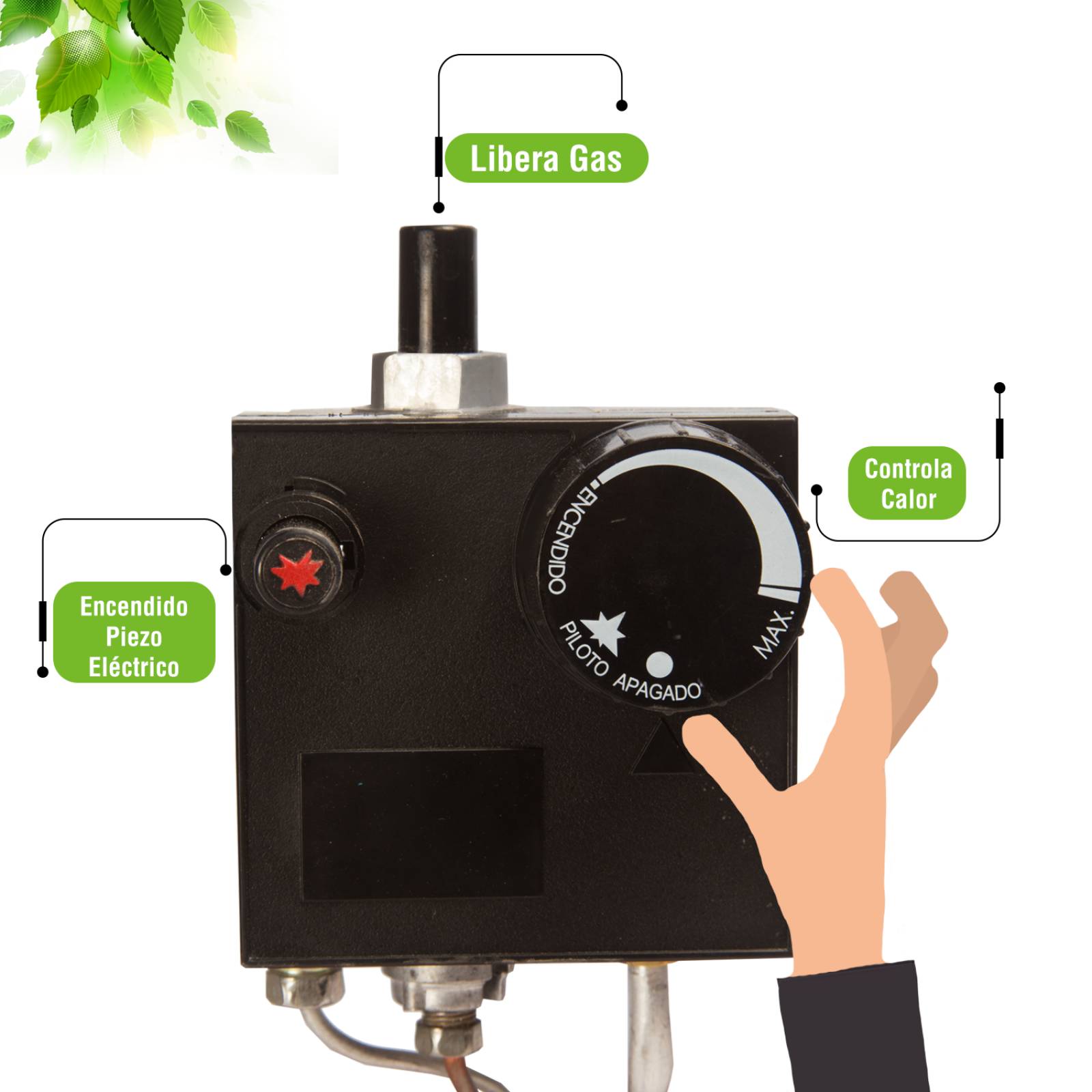 Boiler deposito gas natural 60l 2.5 servicios encendido piezoeléctrico guardian