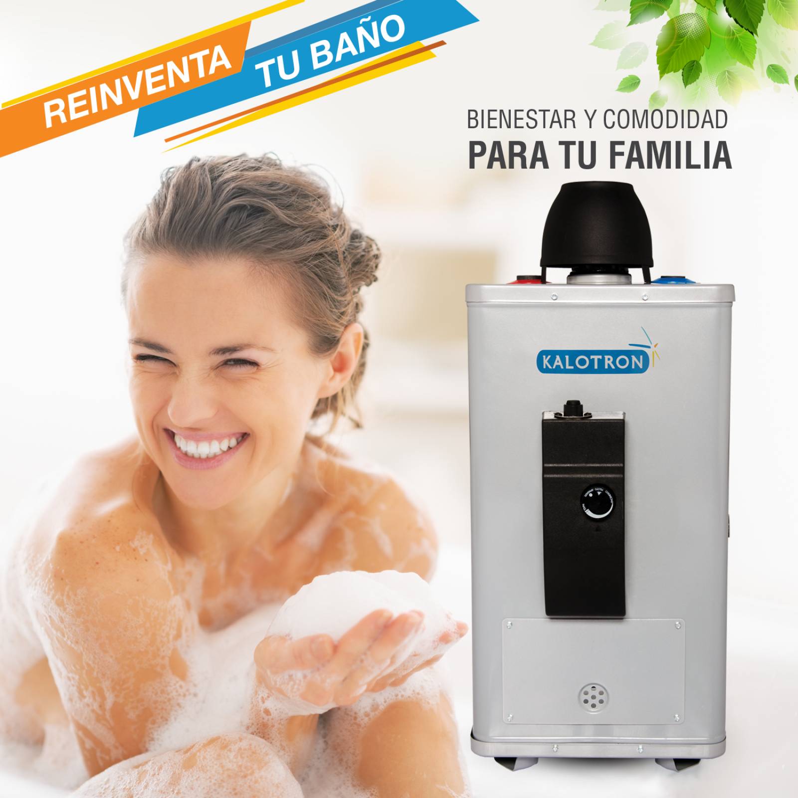 Boiler de paso gas natural 4.5l 1.5 servicios encendido electrico kalotron 
