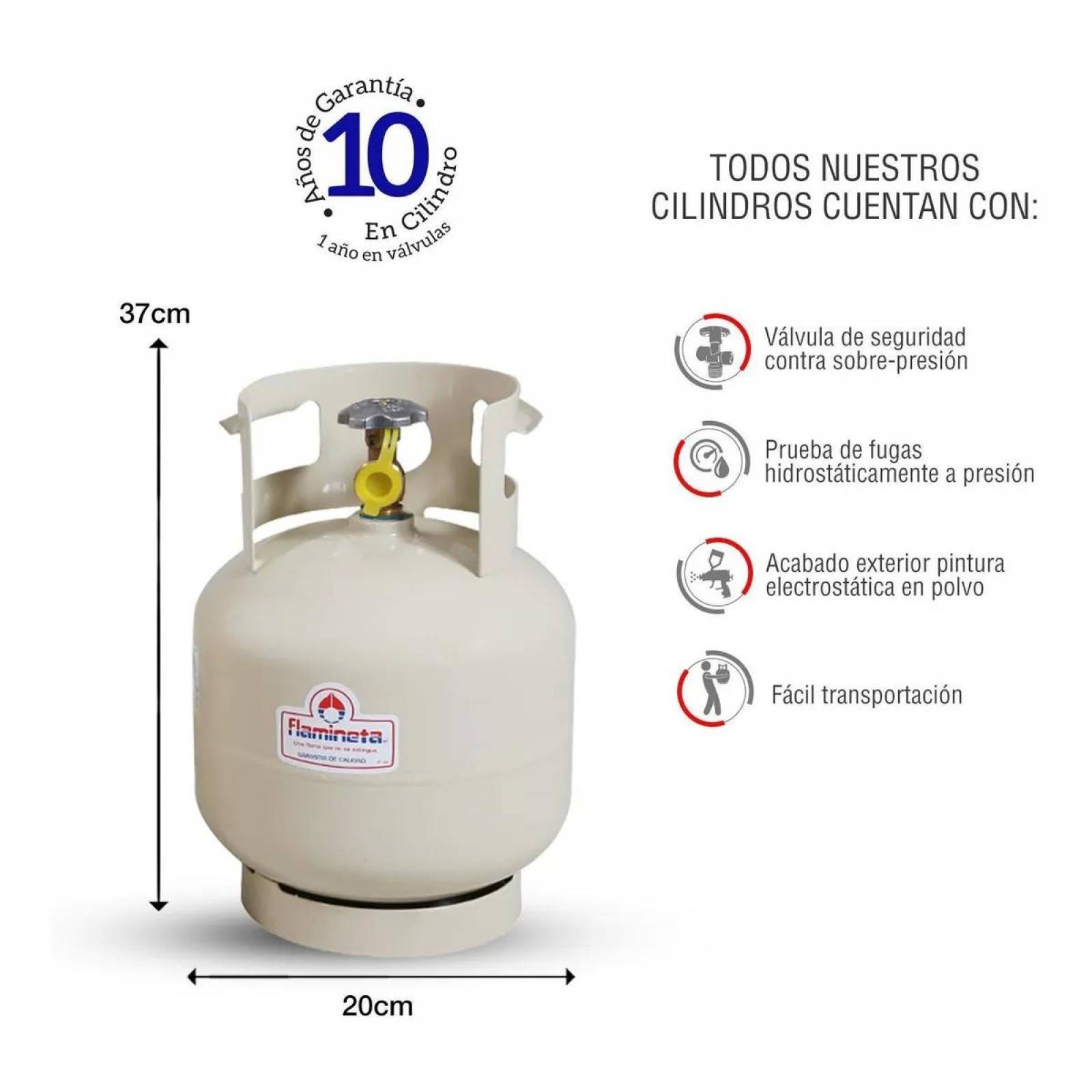 Tanque De Gas Lp De 4 Kgs Cilindro Portatil Flamineta-Ingusa 