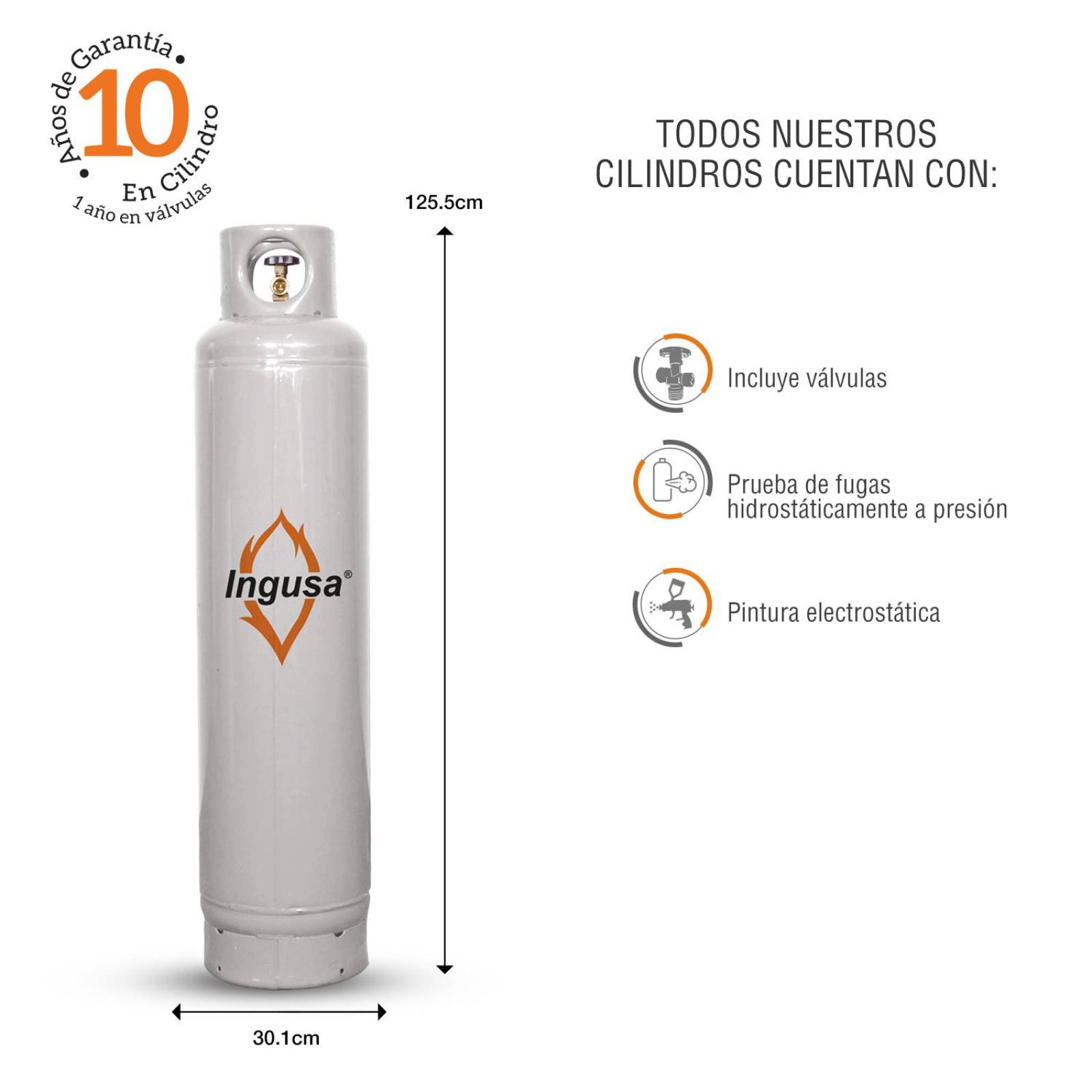 Cilindro para gas lp 30 kgs.