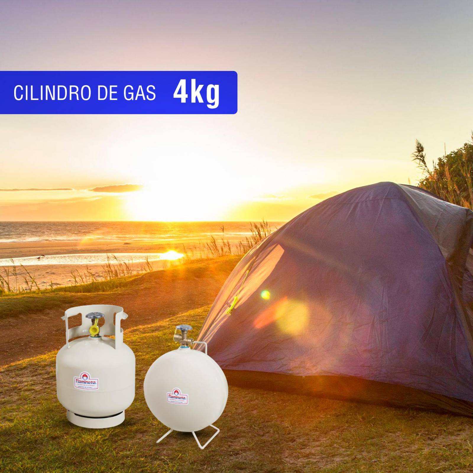 Tanque de gas lp de 4 kgs portatil cilindro flamineta ingusa