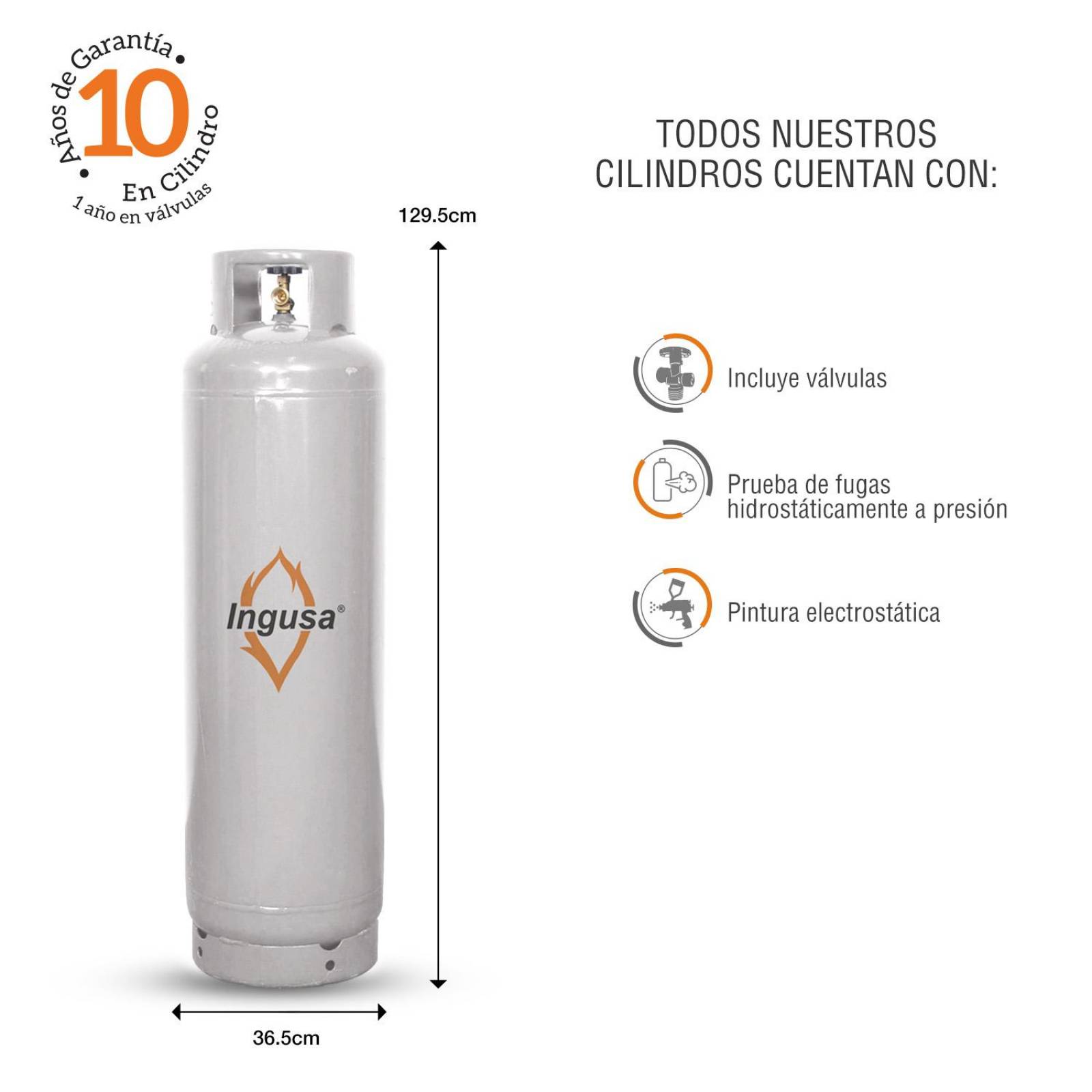 Cilindro para gas lp 45kgs. 