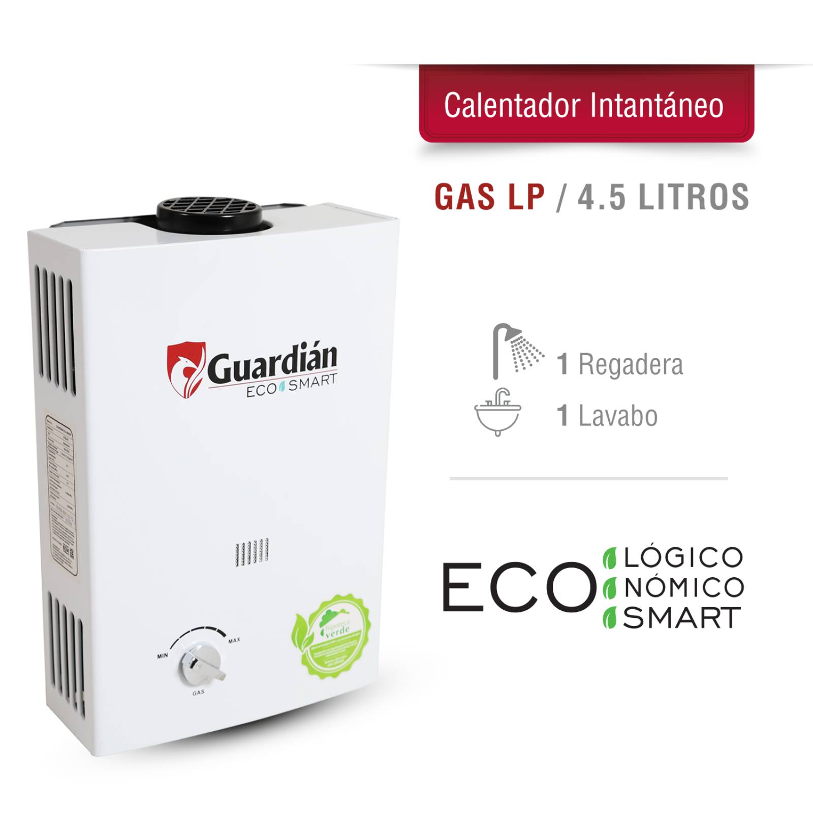 Boiler instantaneo gas lp 4.5 lts 1 servicio 