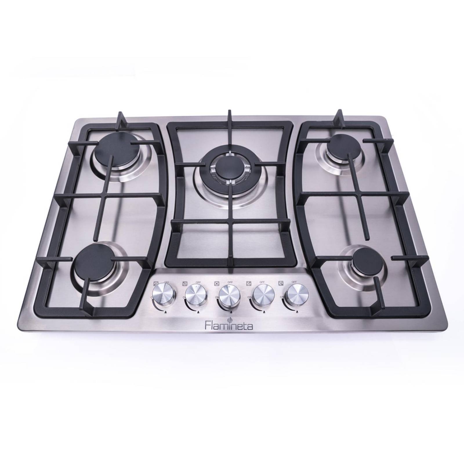 Parrilla a gas empotrable 5 quemadores acero inoxidable flamineta