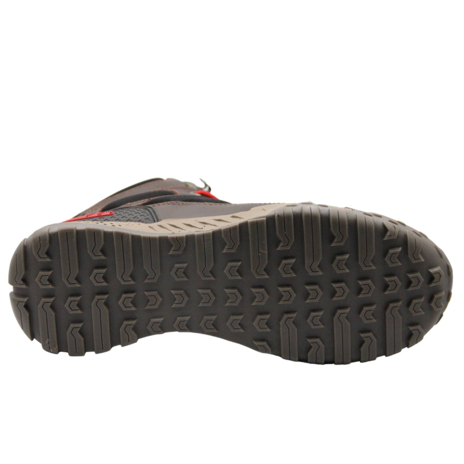 Botas hiking de piel para hombre color café oscuro