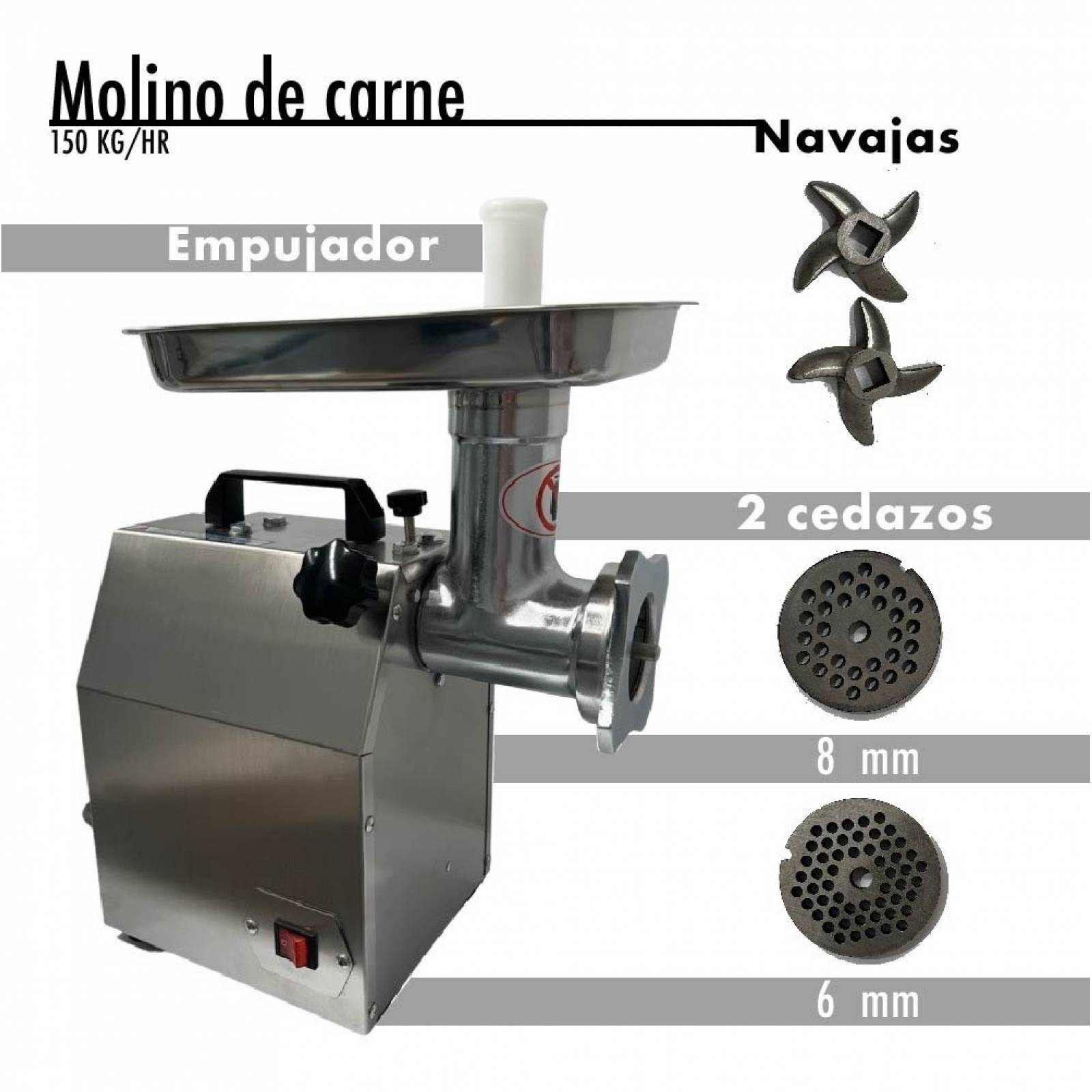Molino De Carne Electrico 1hp 150kg/h