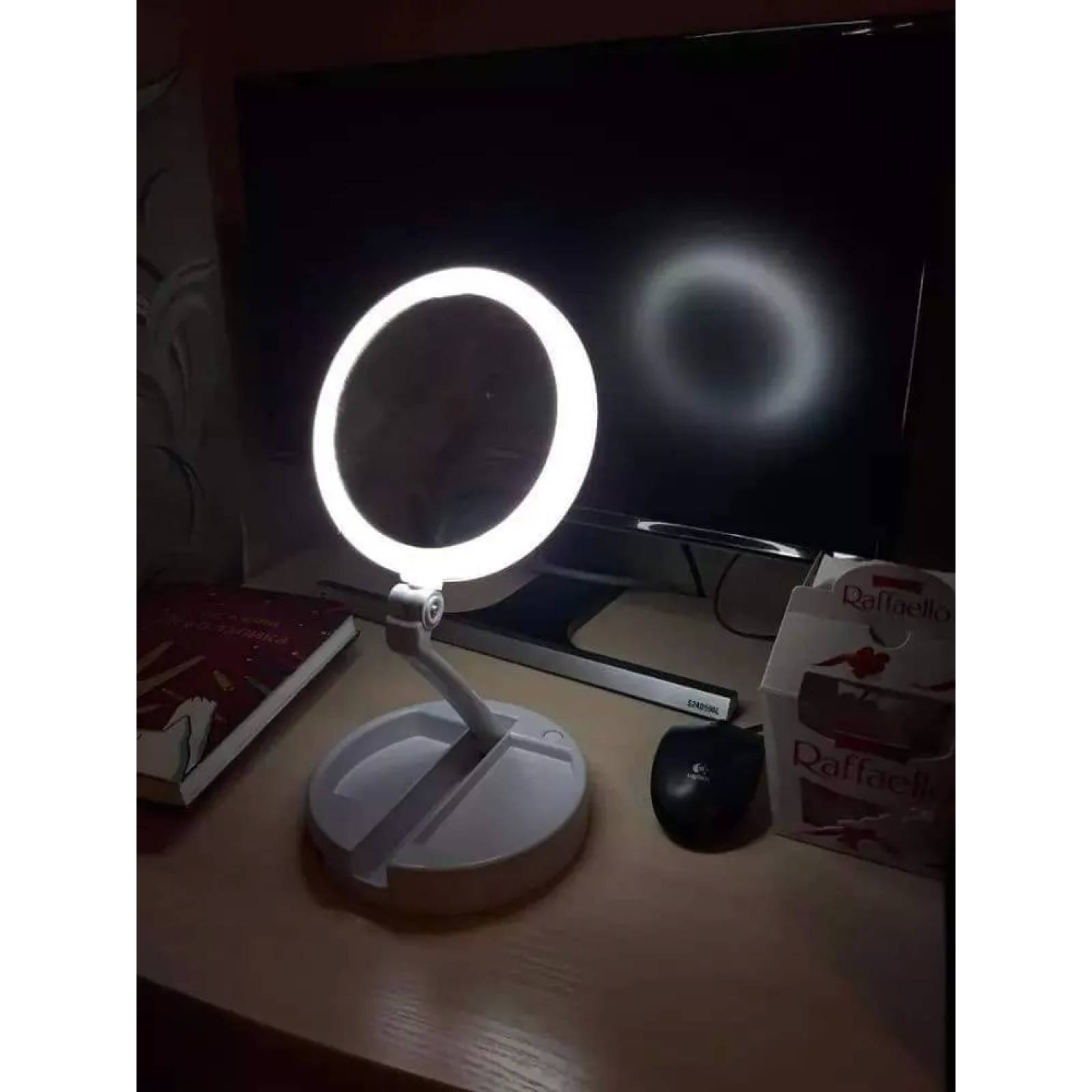 Espejo Luz Led Maquillaje Portatil Retractirl Carga Usb
