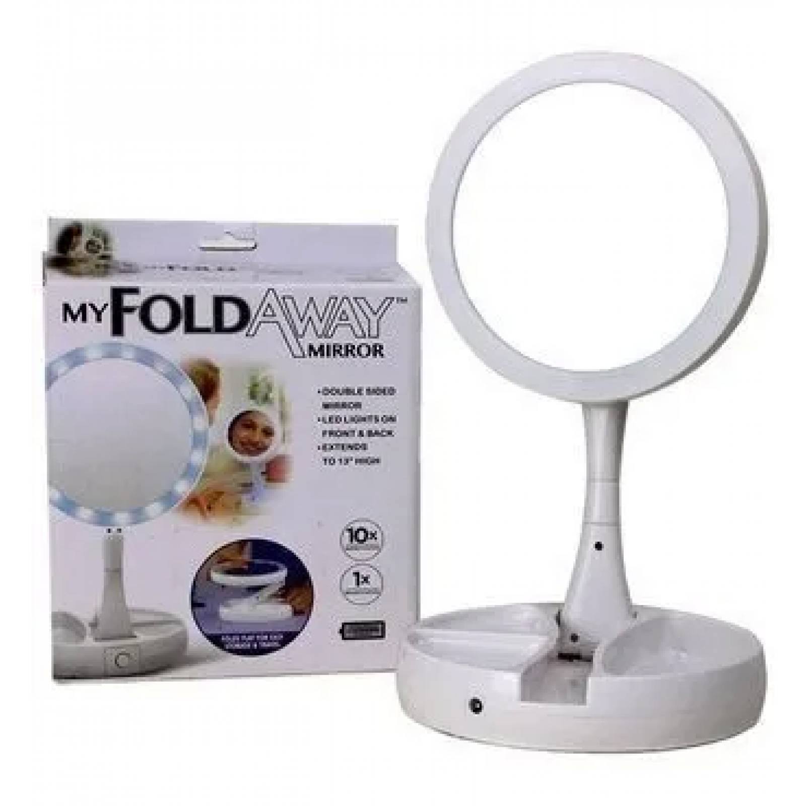 Espejo Luz Led Maquillaje Portatil Retractirl Carga Usb