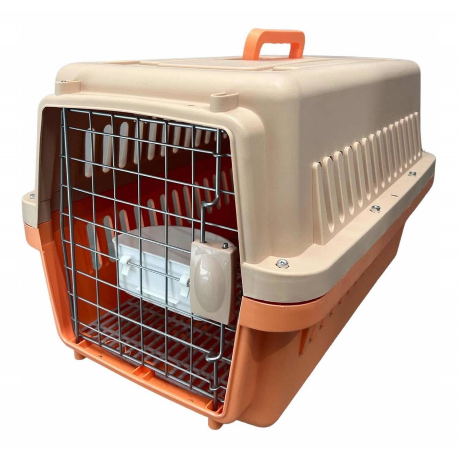 Transportadora Kennel Para Perros Y Gatos 58 X 37 X 37 Naranja Mediana