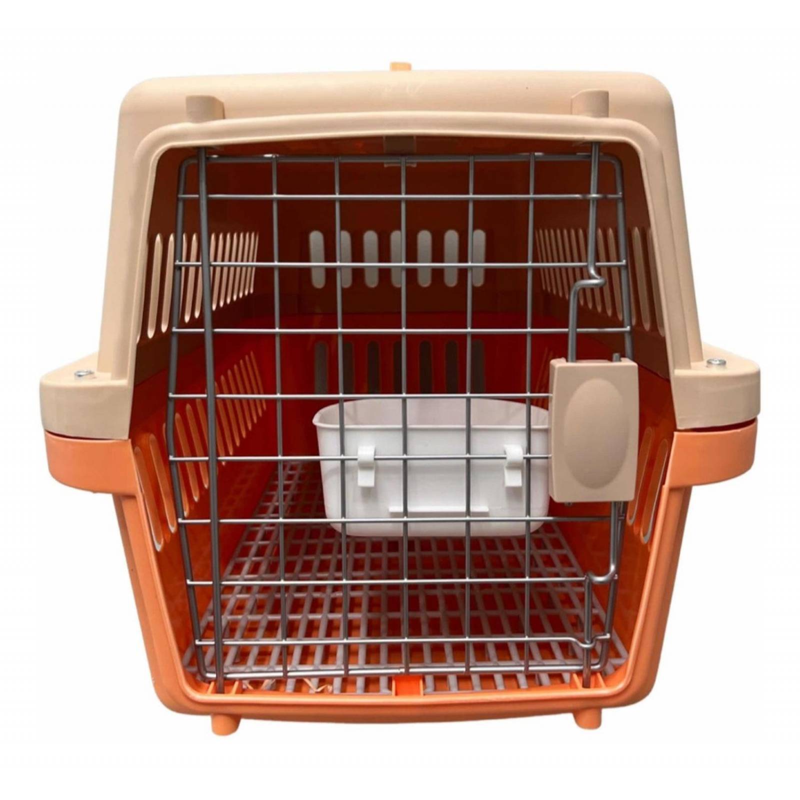 Transportadora Kennel Para Perros Y Gatos 58 X 37 X 37 Naranja Mediana
