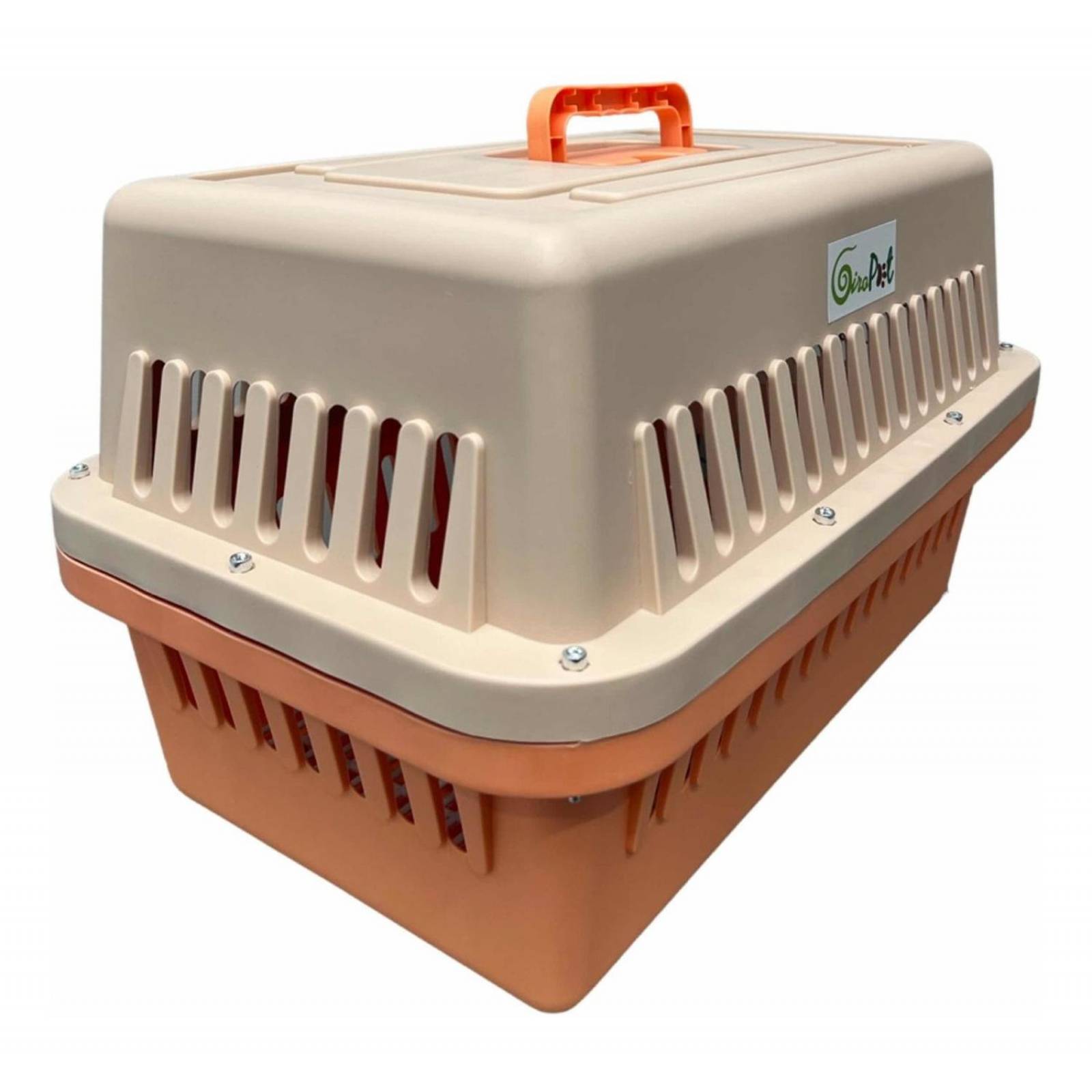 Transportadora Kennel Para Perros Y Gatos 58 X 37 X 37 Naranja Mediana